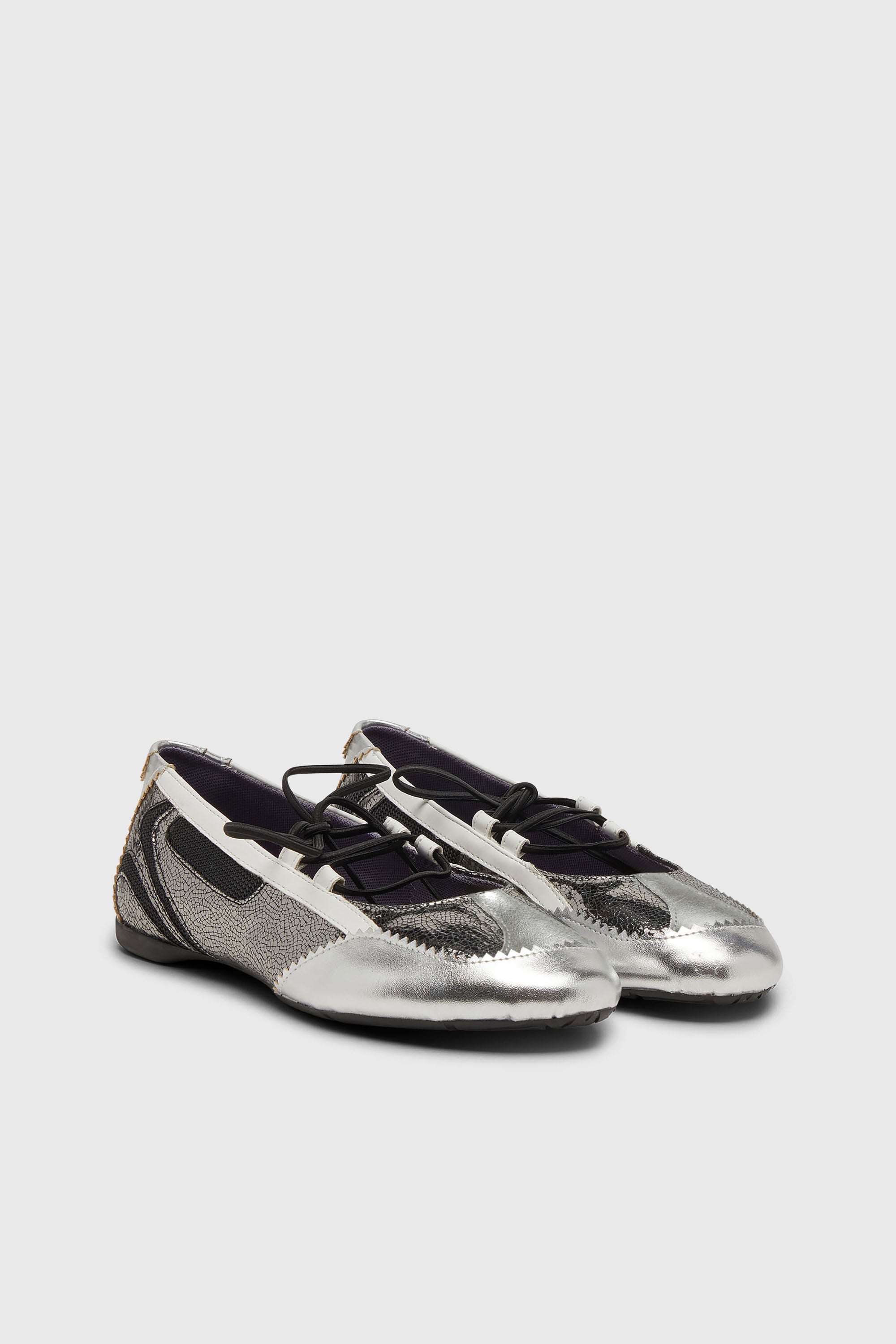 Diesel - D-MILE BALLERINA LACE UP W, Female's レースアップスニーカー in シルバー/ブラック - 2