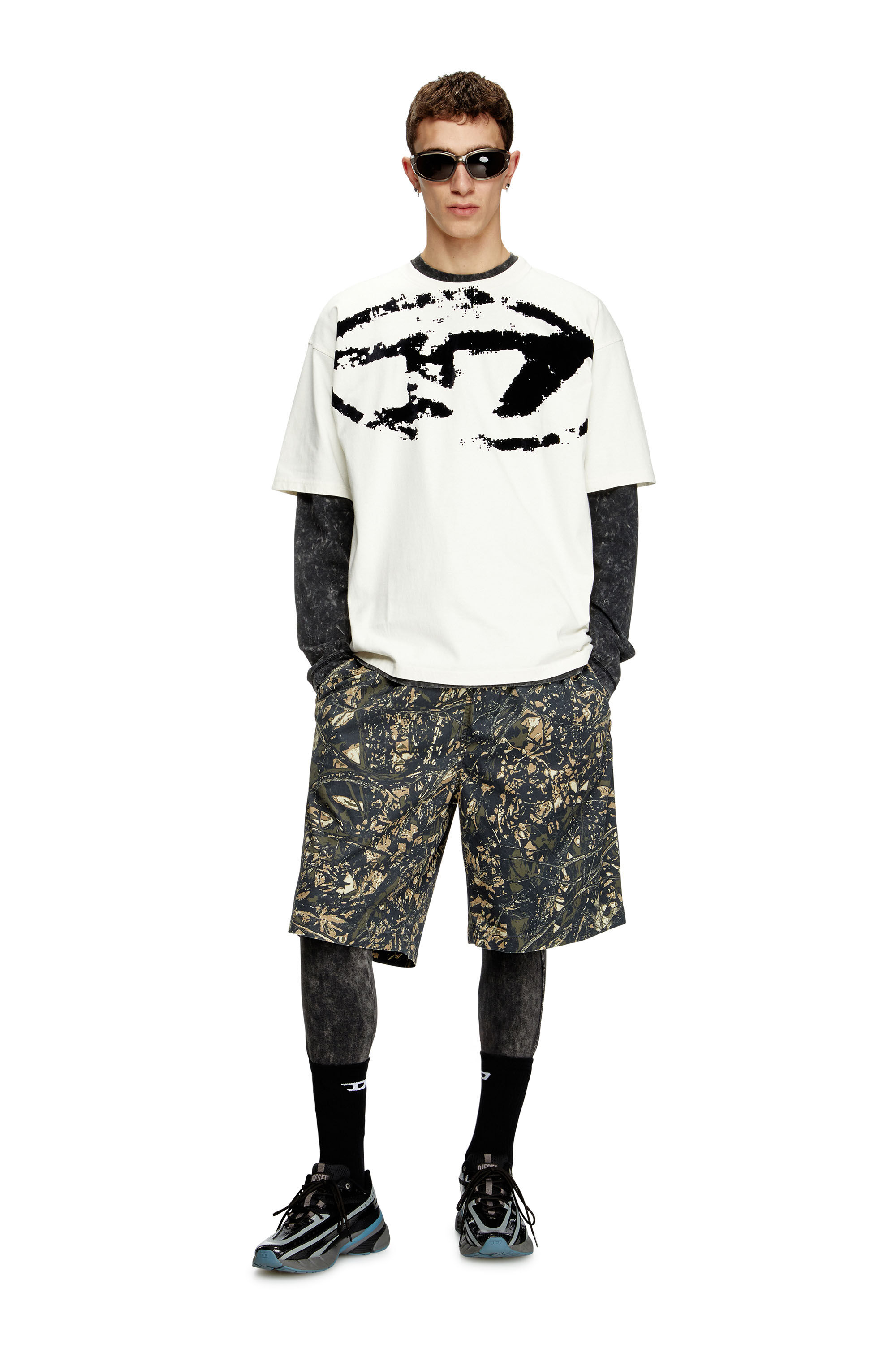 Diesel - T-BOXT-N14, Male's Tシャツ in ホワイト/ブラック - 1