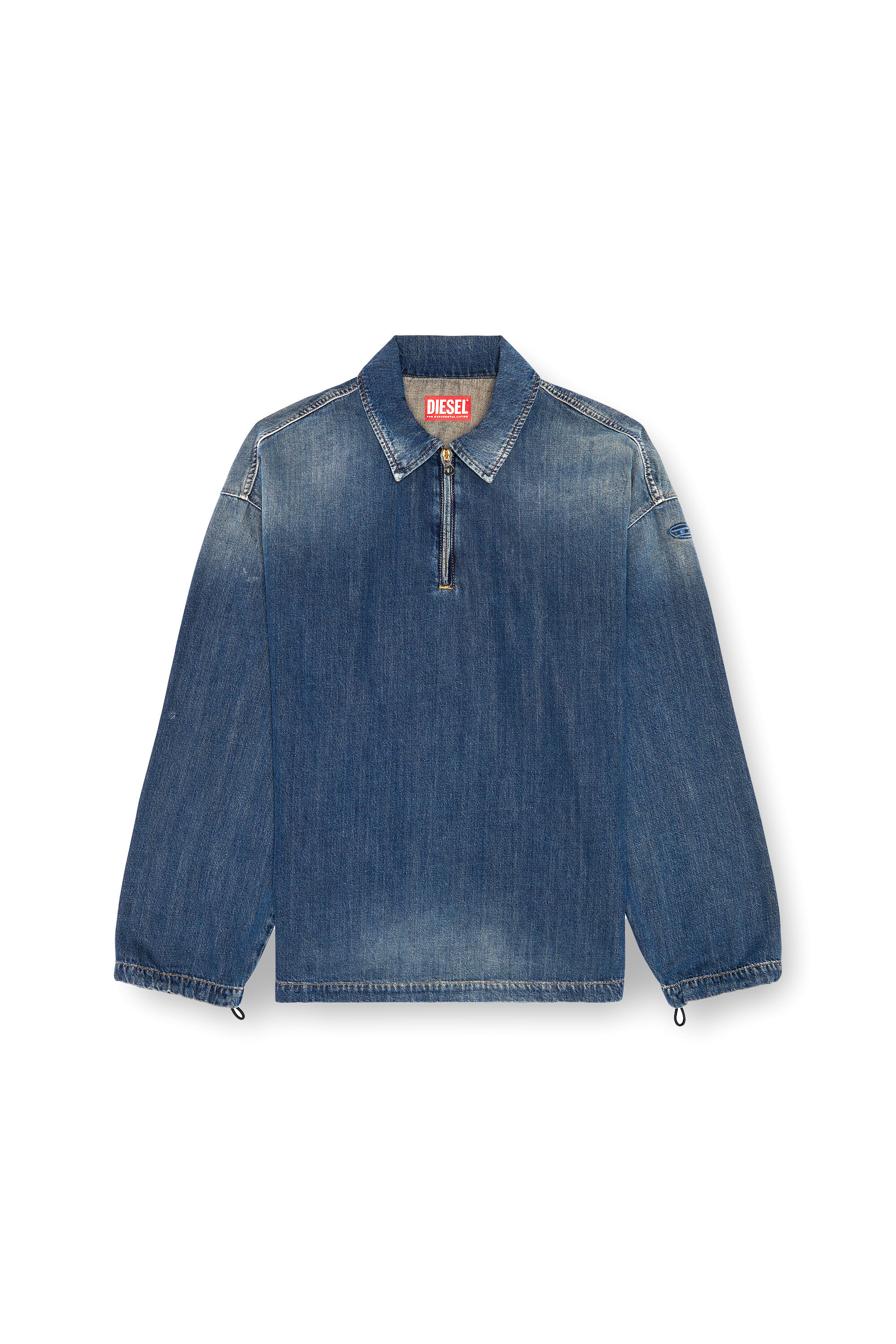 Diesel - D-BRADDY-FSF, Male's Pull-on shirt in light utility denim in ブルー - 2