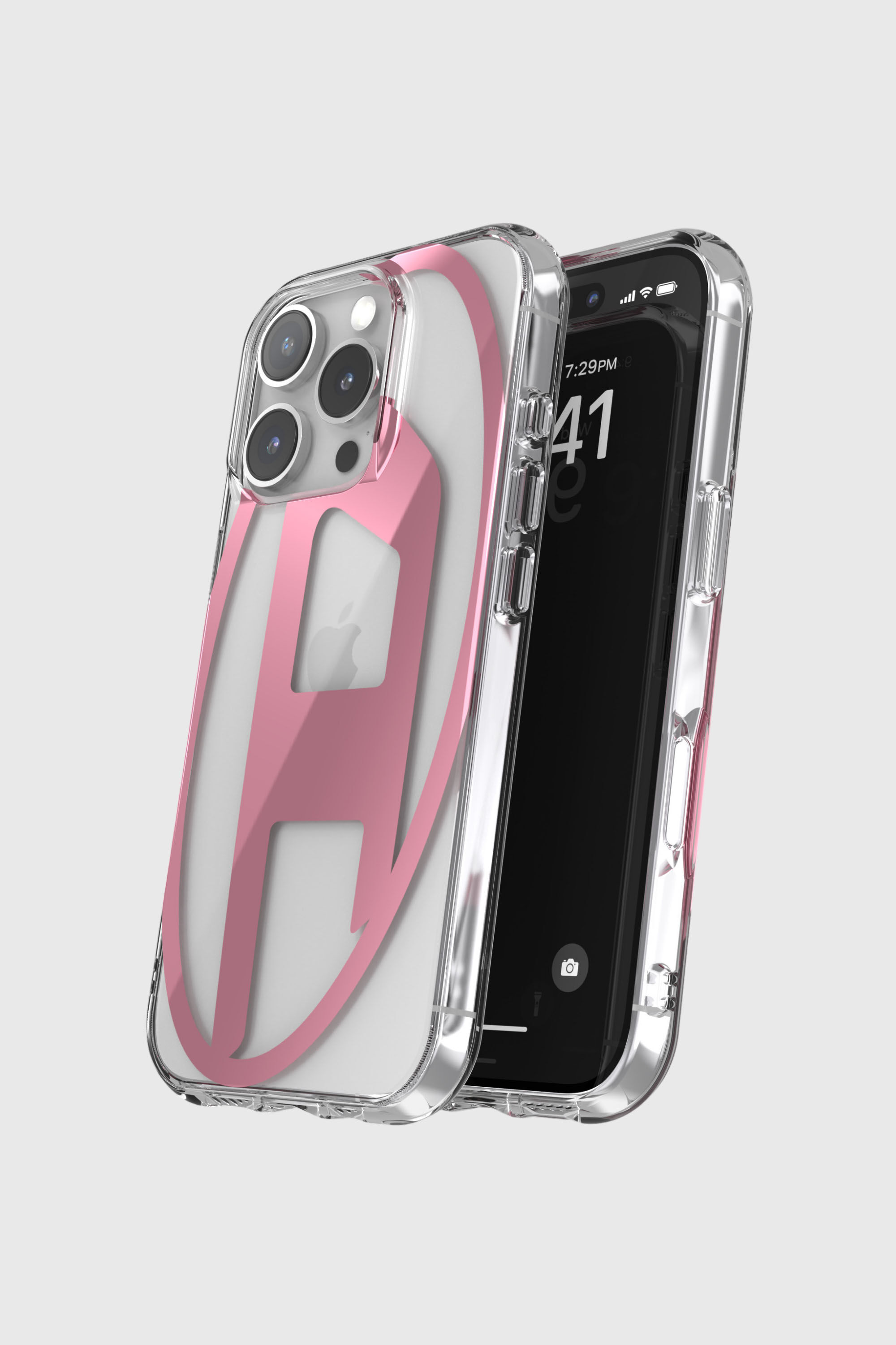 Diesel - 60144 AOP CASE, Unisex's Oval D Mirror Case for iP 16 Pro in ピンク / ホワイト - 4