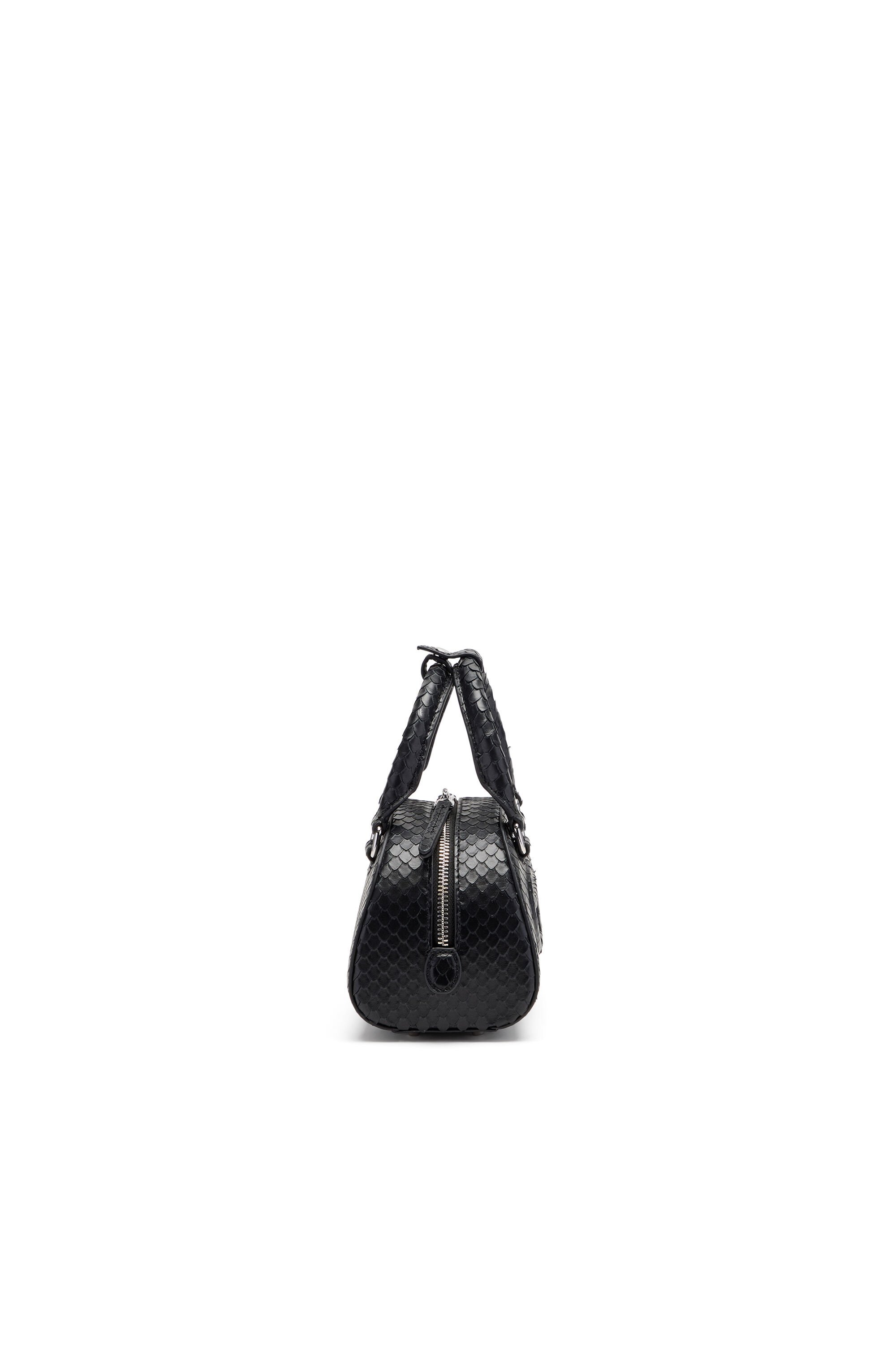 Diesel - 1DR DOME CROSSBODY, Female's 1DR Dome-Mini bowling bag in snake-effect leather in ブラック - 4