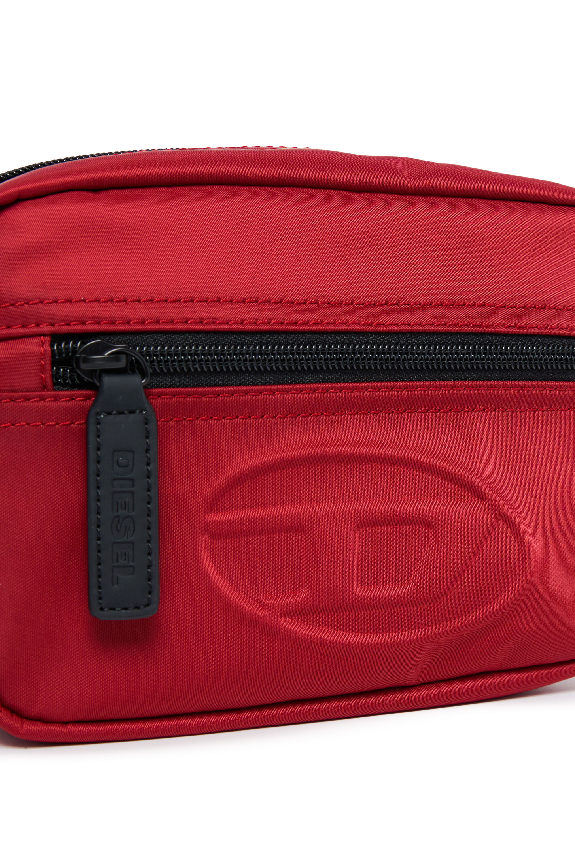 Diesel - WDEMBOSSED, Unisex's Nylon belt bag with embossed logo in レッド - 4