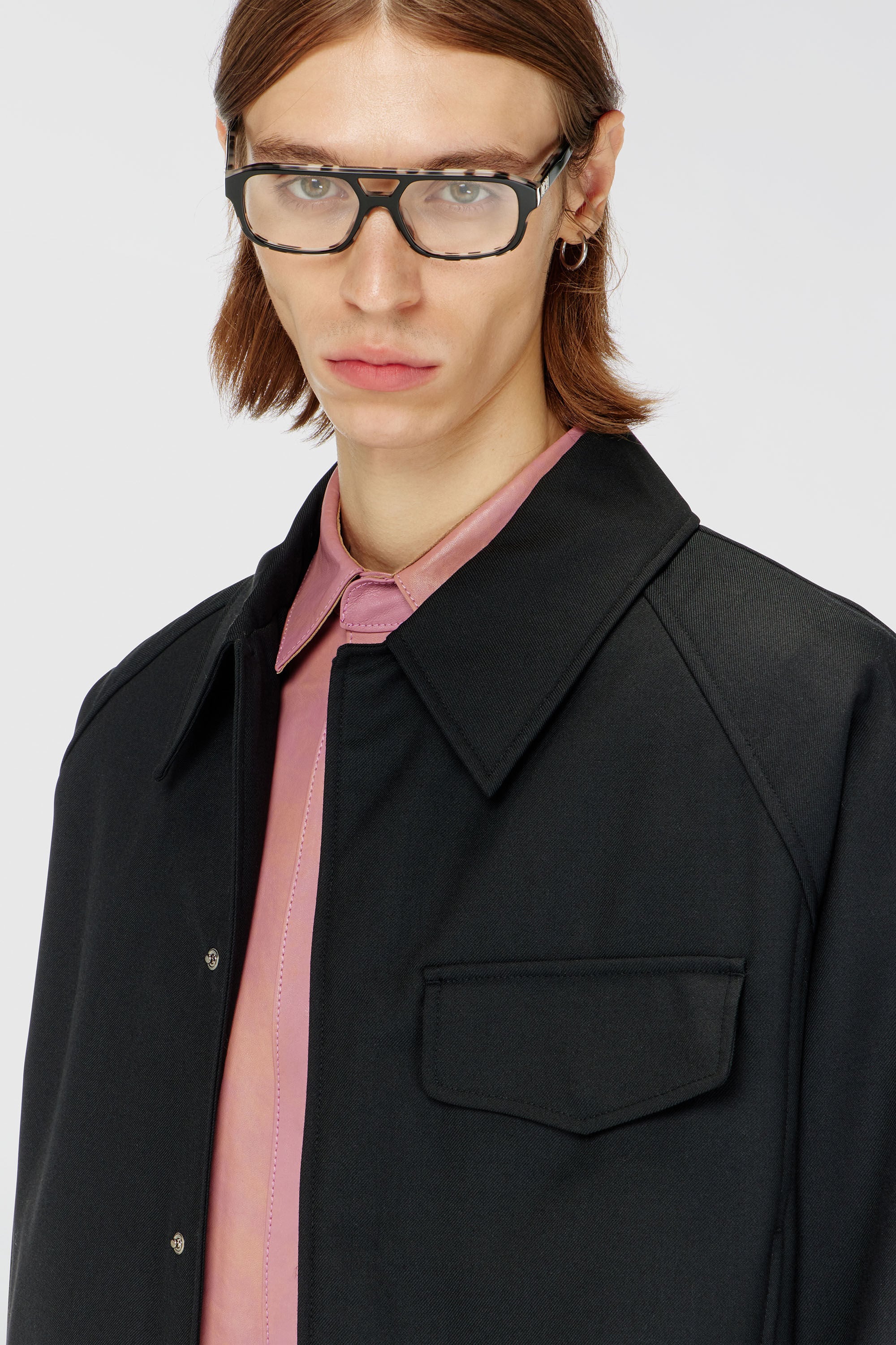 Diesel - J-ATTOR-COOL, Male's Gathered bomber jacket in wool blend in null - 4