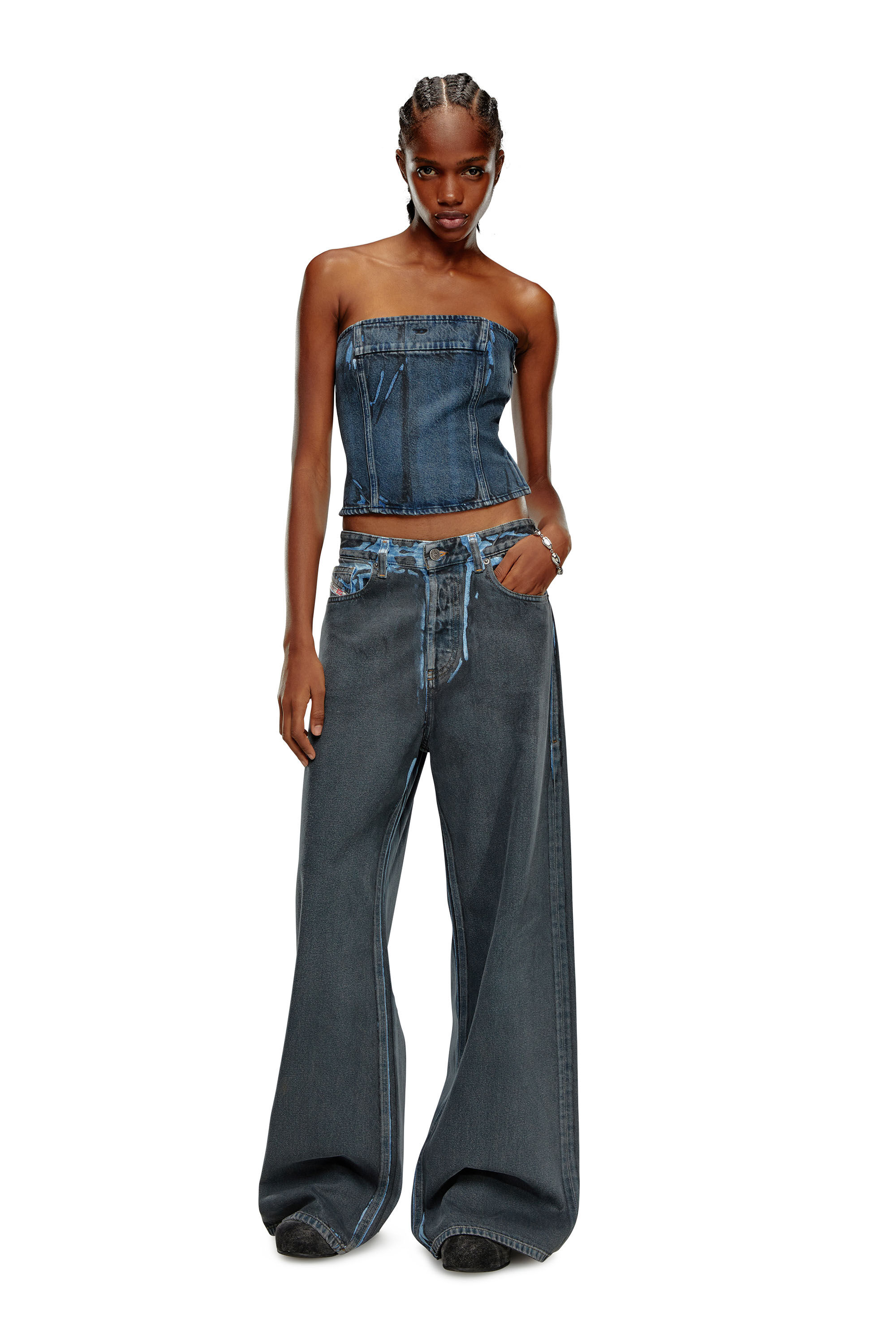 Diesel - Female's Relaxed Jeans 1996 D-Sire 09I47, ブラック/ダークグレー - 1
