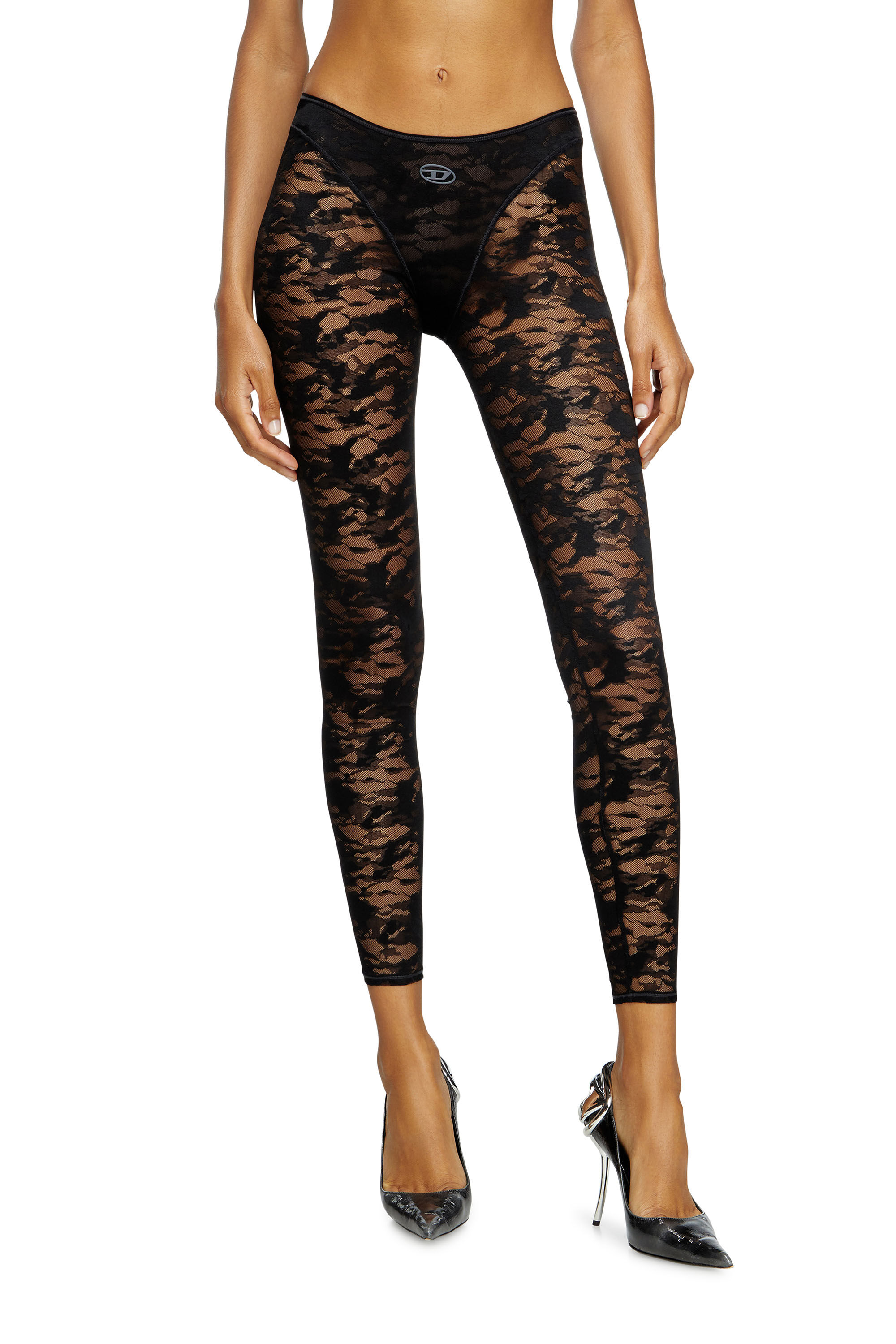 Diesel - CLAIRE-UTLT, Female's Camo lace leggings in ブラック - 3