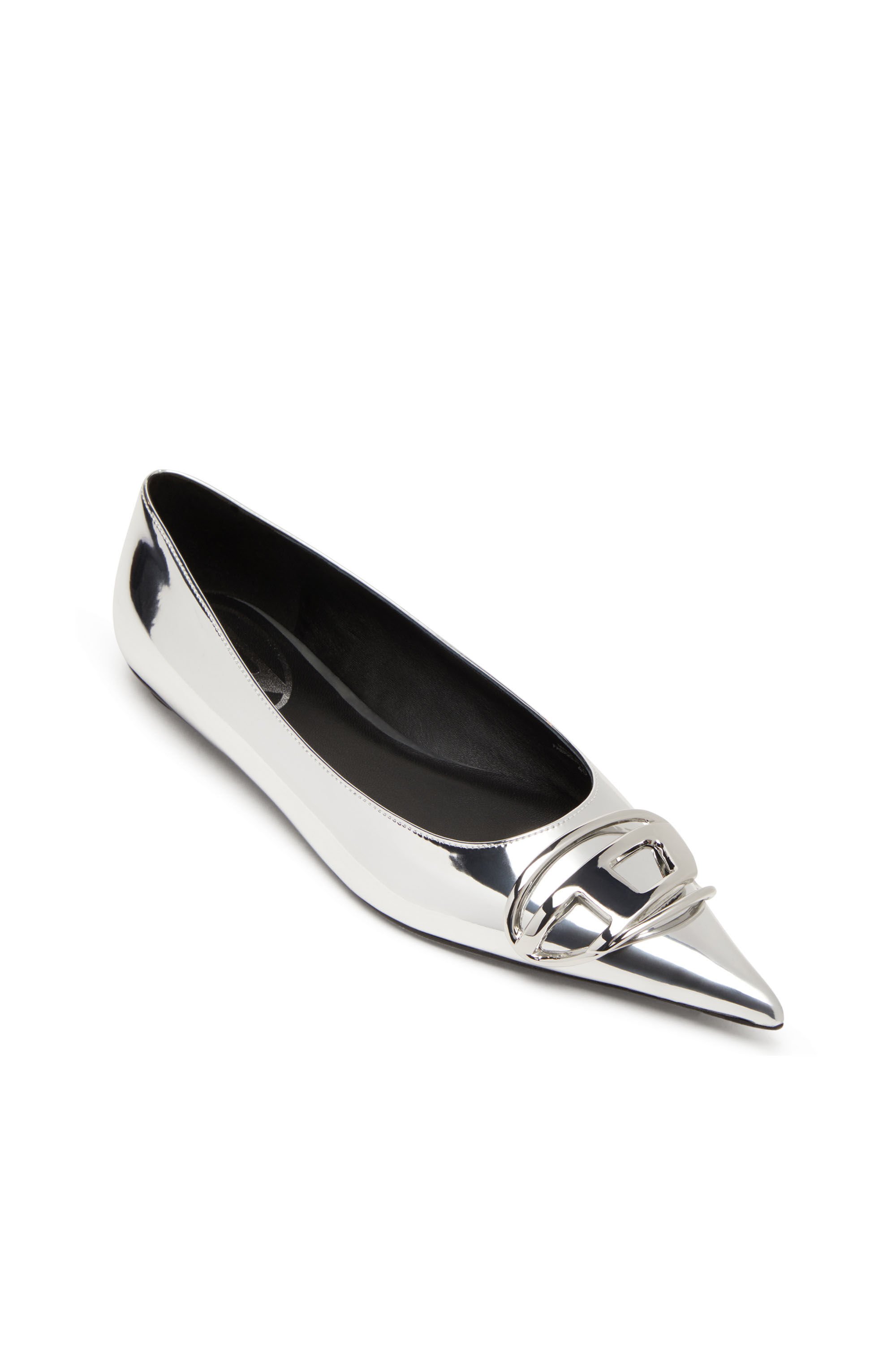 Diesel - D-VENUS BAL, Female's D-Venus-Ballerina flats with mirror finish in シルバー - 6
