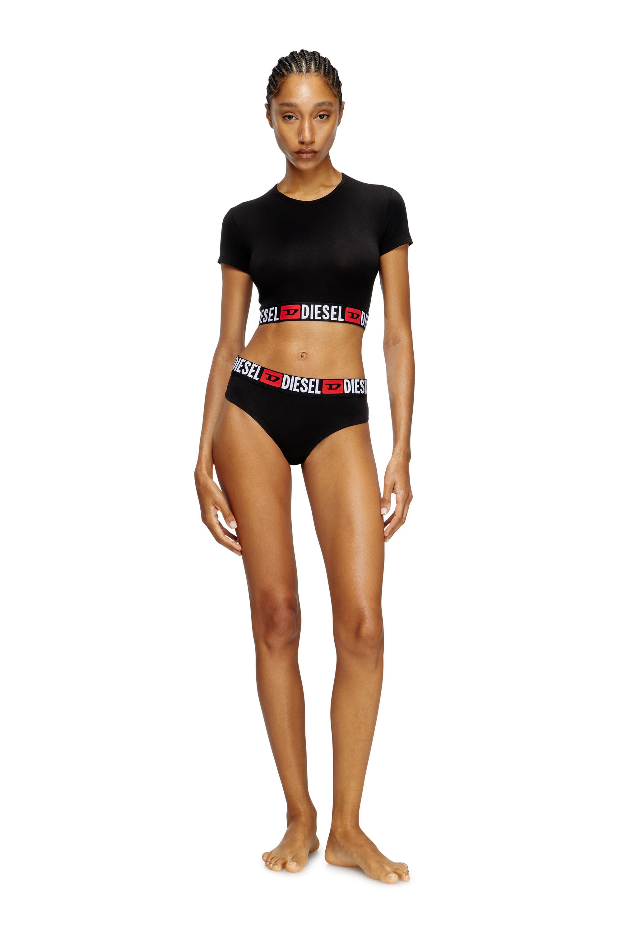 Diesel - IRMA-D-CORE, Female's Cropped top with logo band in ブラック - 1