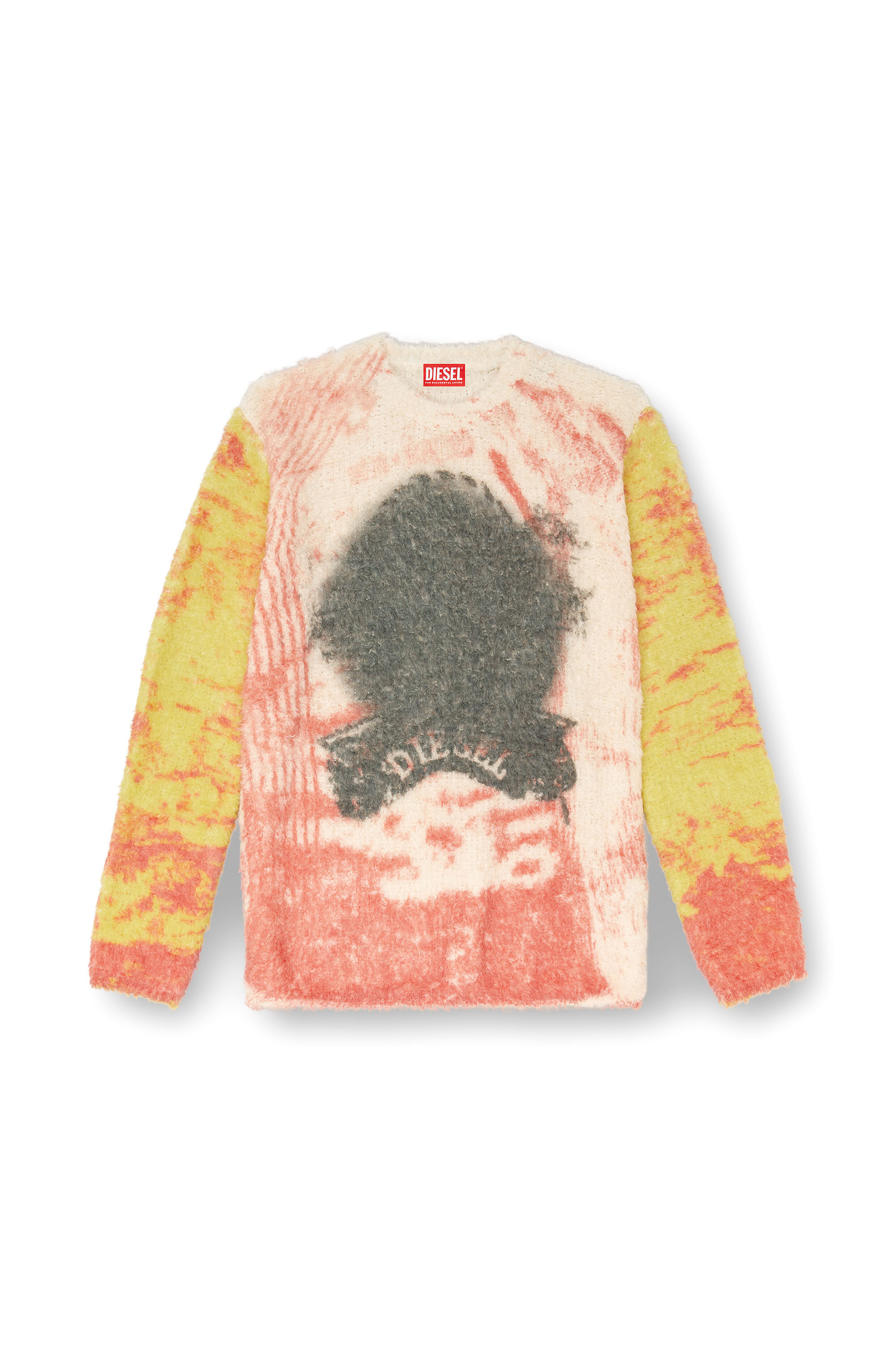 Diesel - K-MUNARI, Male's Alpaca-blend jumper with Pop print in レッド/イエロー - 2