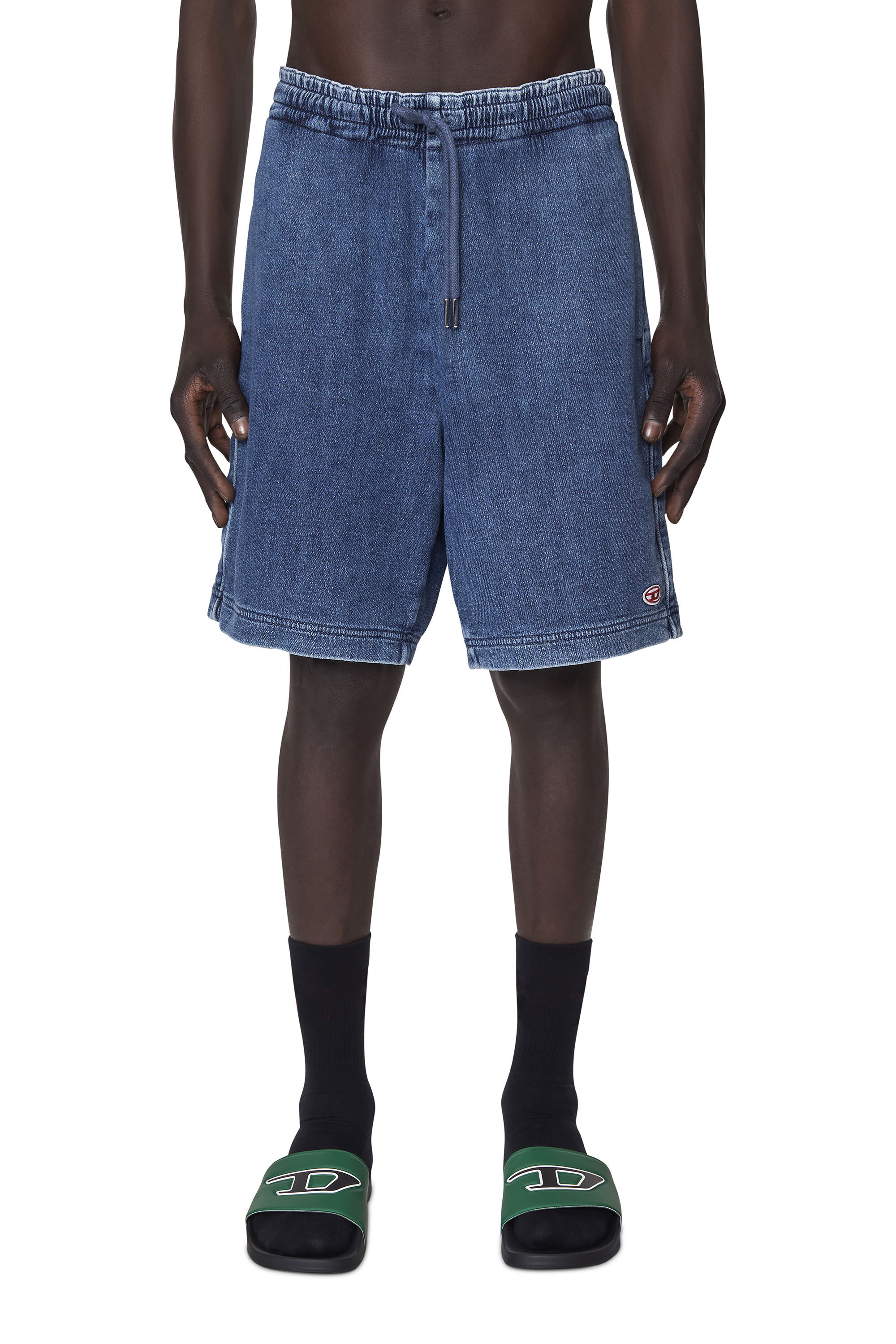 Diesel - D-BOXY TRACK DENIM SHORTS, Male's トラックデニム ショート in ミディアムブルー - 3
