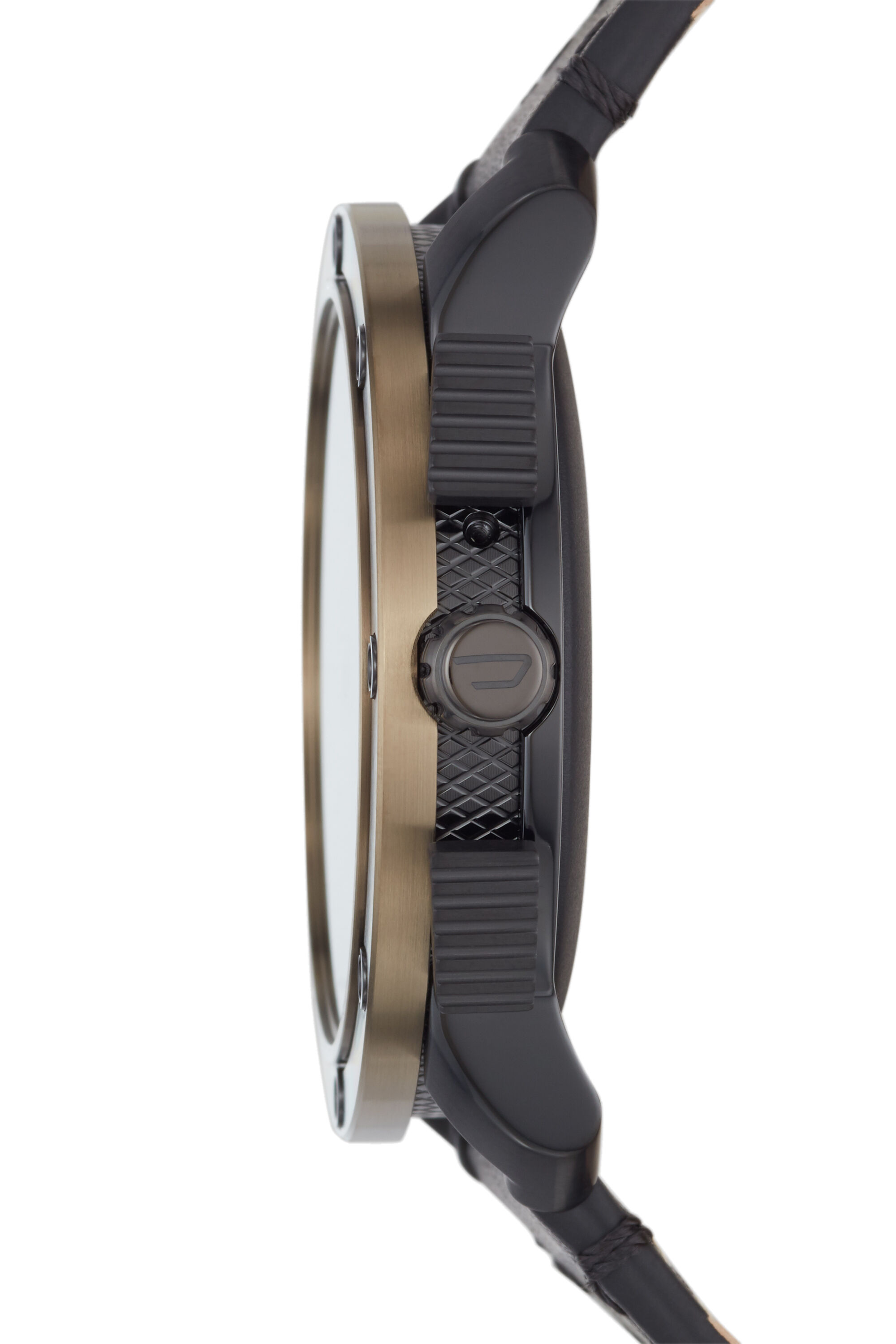 Diesel - DT2016, Male's Axial Smartwatch - Bronze Stainless Steel and Black Leather in ブラック/ブロンズ - 3