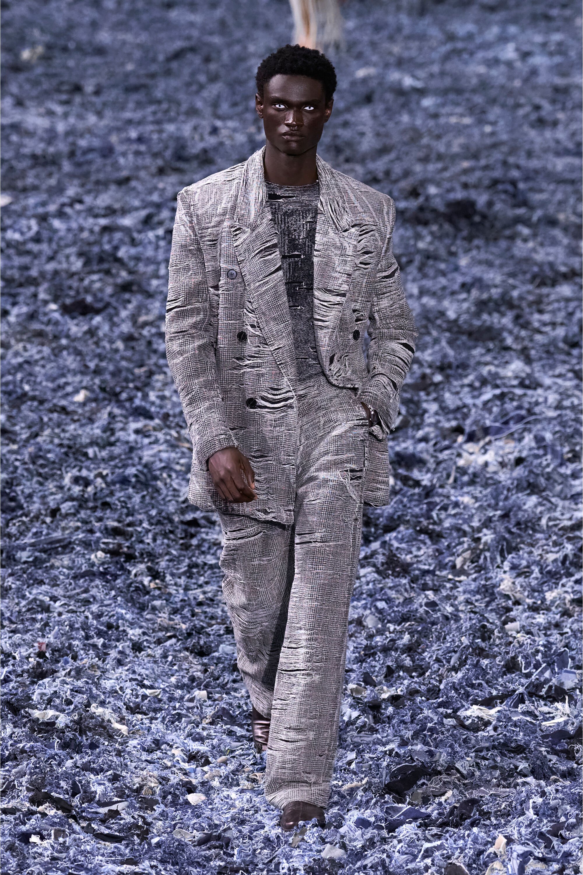 K-CADMO Jumper with engineered distressing｜ブラック｜メンズ｜DIESEL