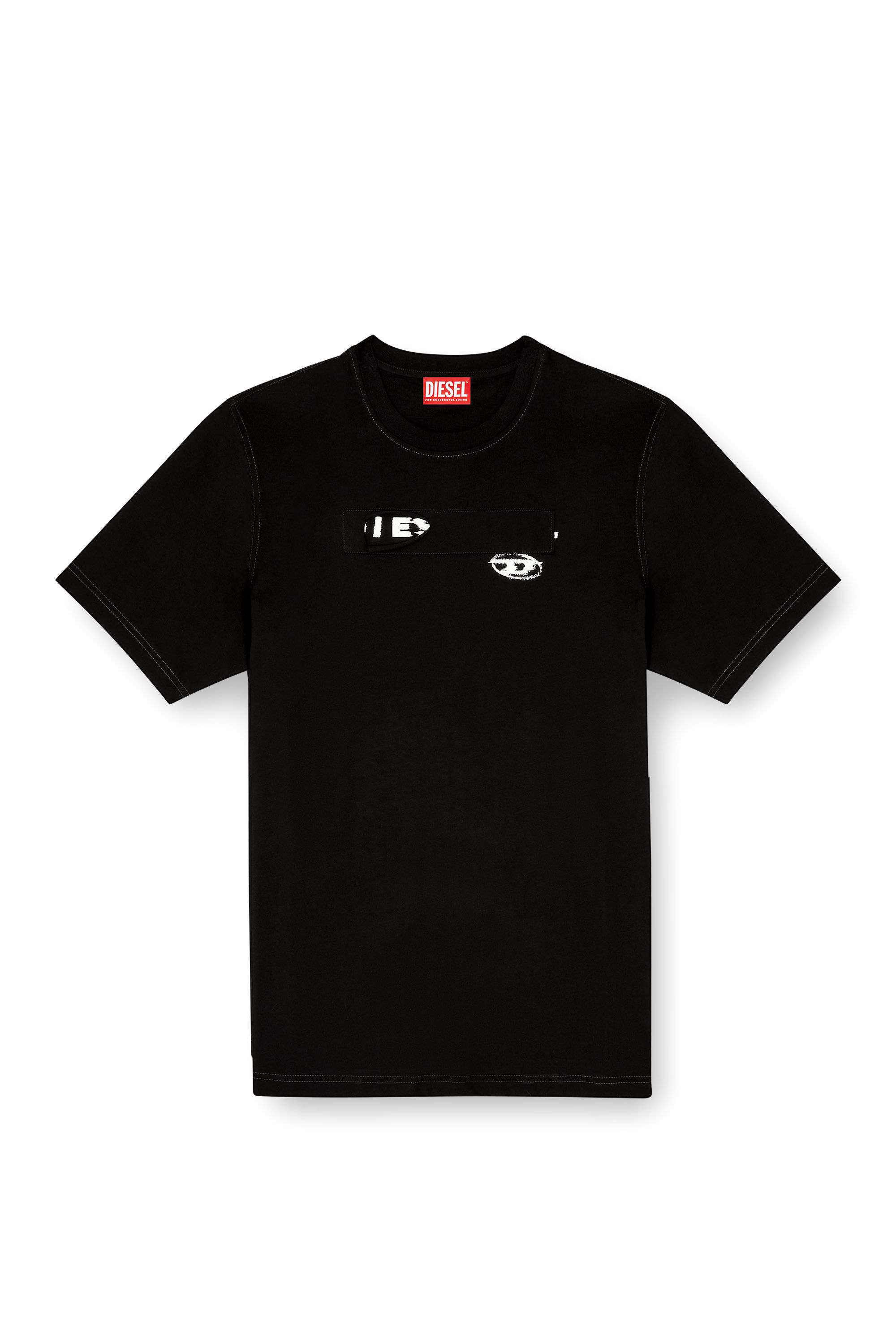 Diesel - T-ADJUST-V8, Male's Tシャツ in ブラック - 2