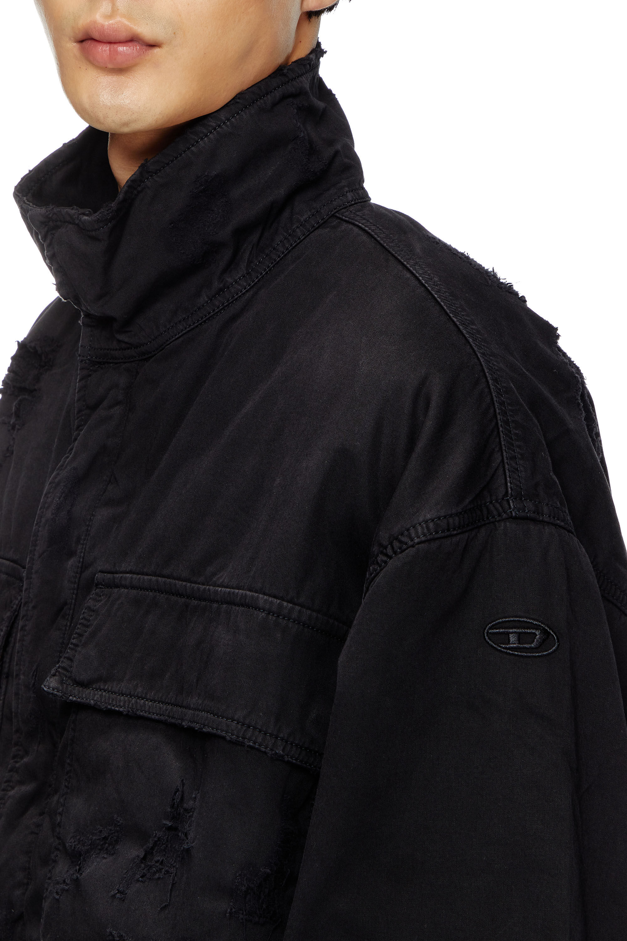 J-OISE Utility jacket in ripped dobby｜ブラック｜メンズ｜DIESEL