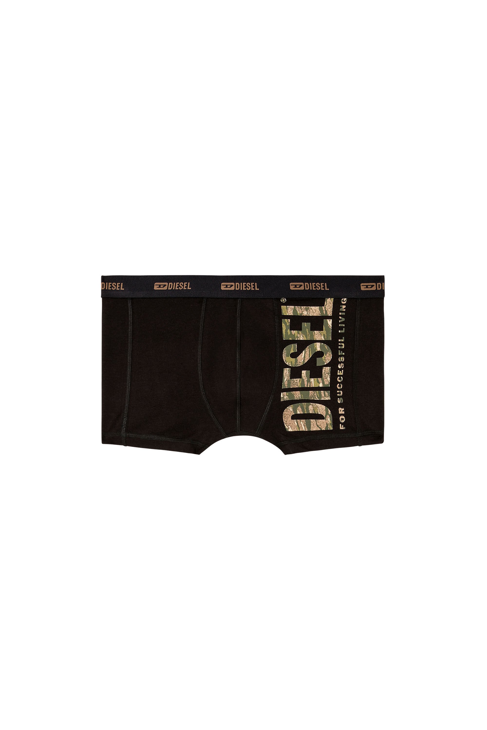 Diesel - DAMIEN-UTLT, Male's Boxer briefs with side camo logo in ブラック/グリーン - 2
