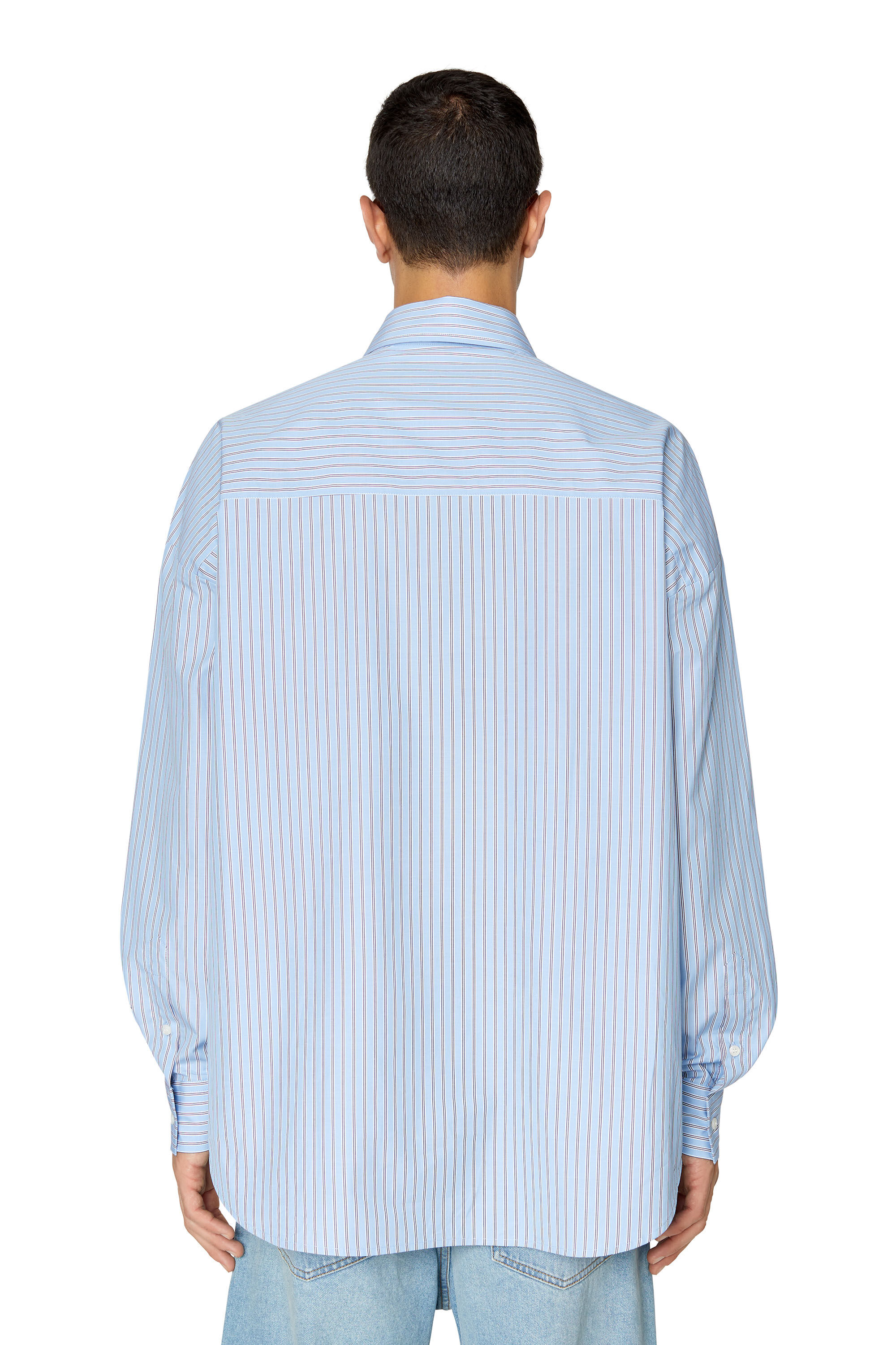 Diesel - S-DOUBLY-STRIPE-NW, Male's ストライプ シャツ in ライトブルー - 5