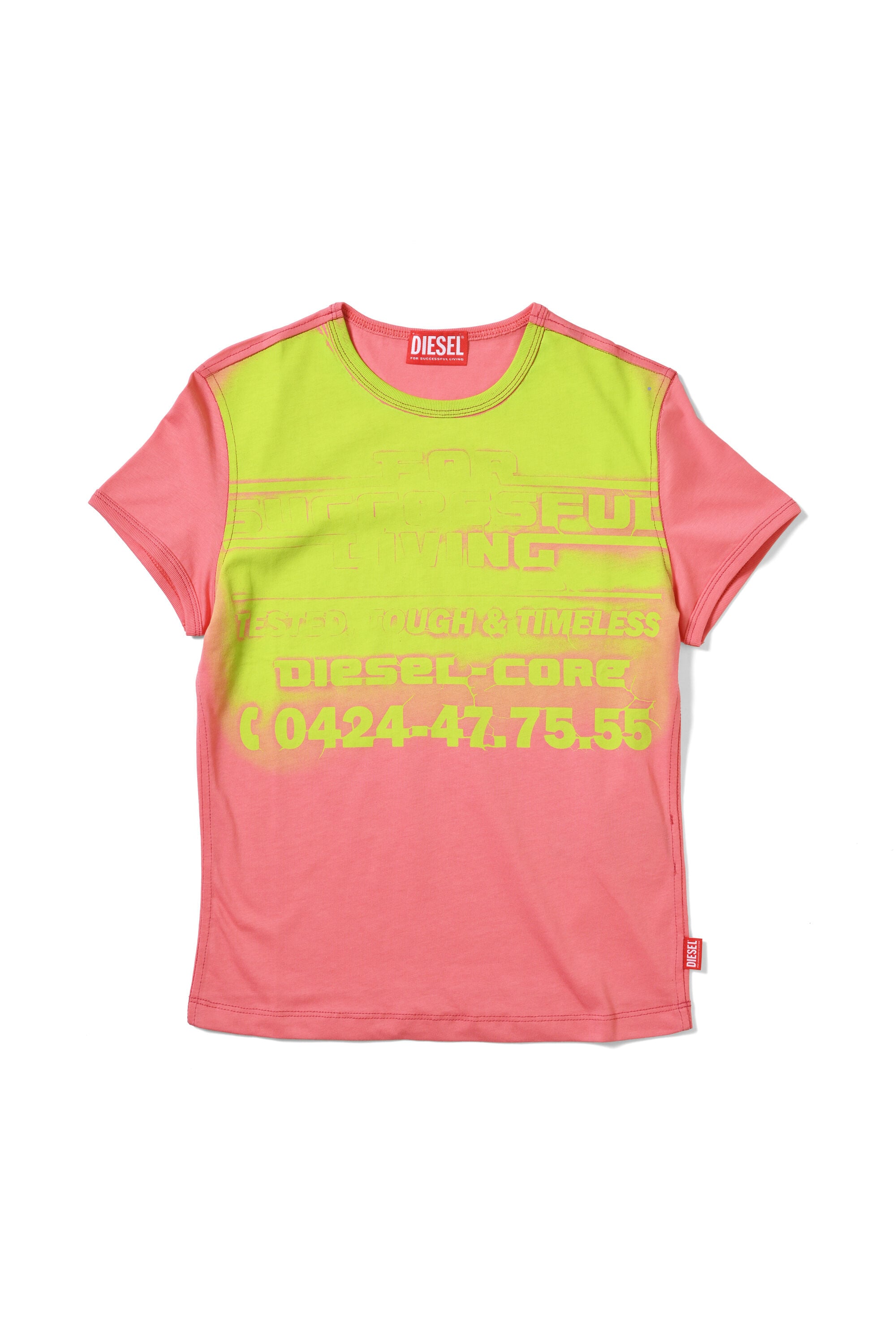 Diesel - T-SHIRT, Male's T-SHIRT in ピンク / ホワイト - 1