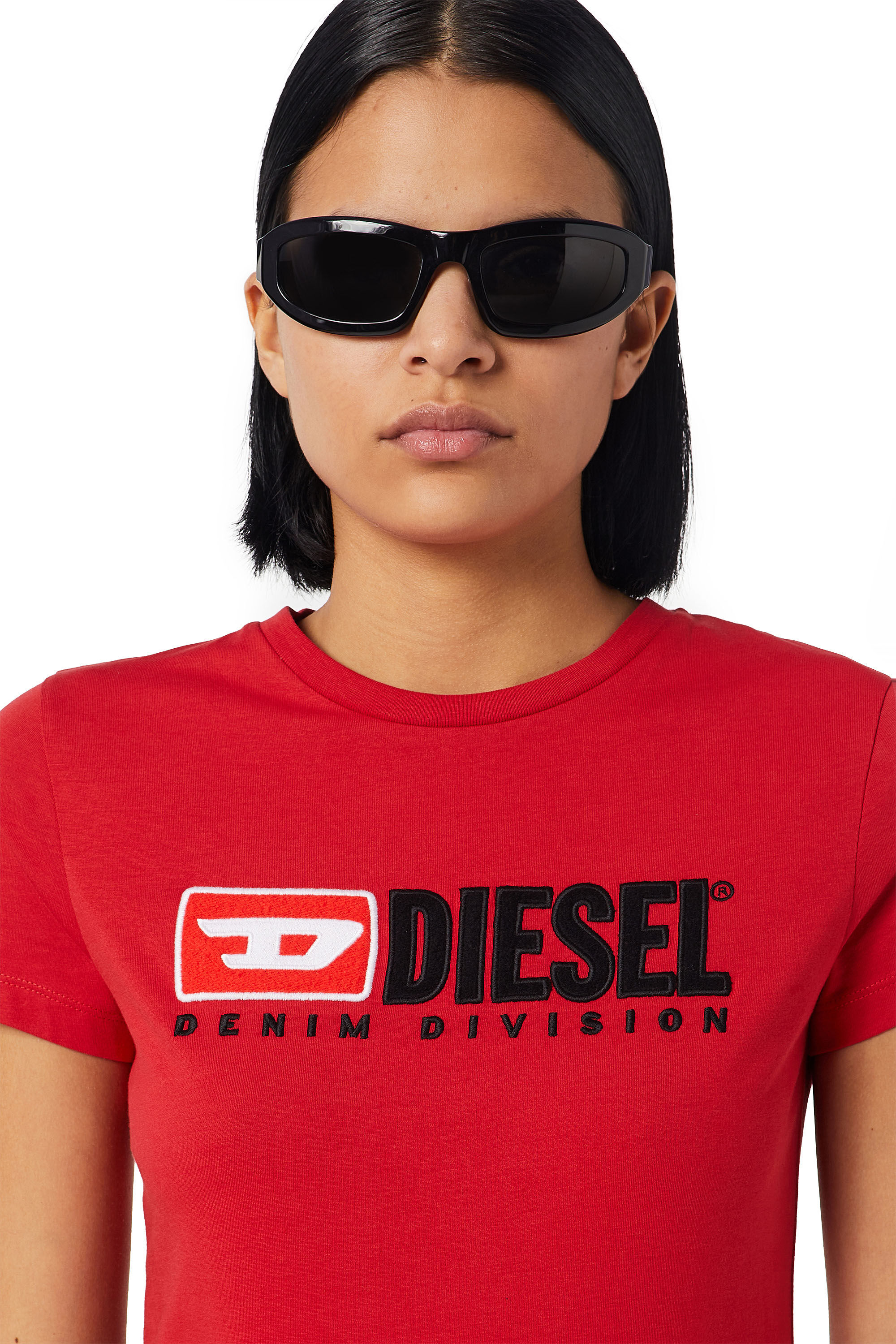 Diesel - T-SLI-DIV, Female's 半袖 Tシャツ in レッド - 5
