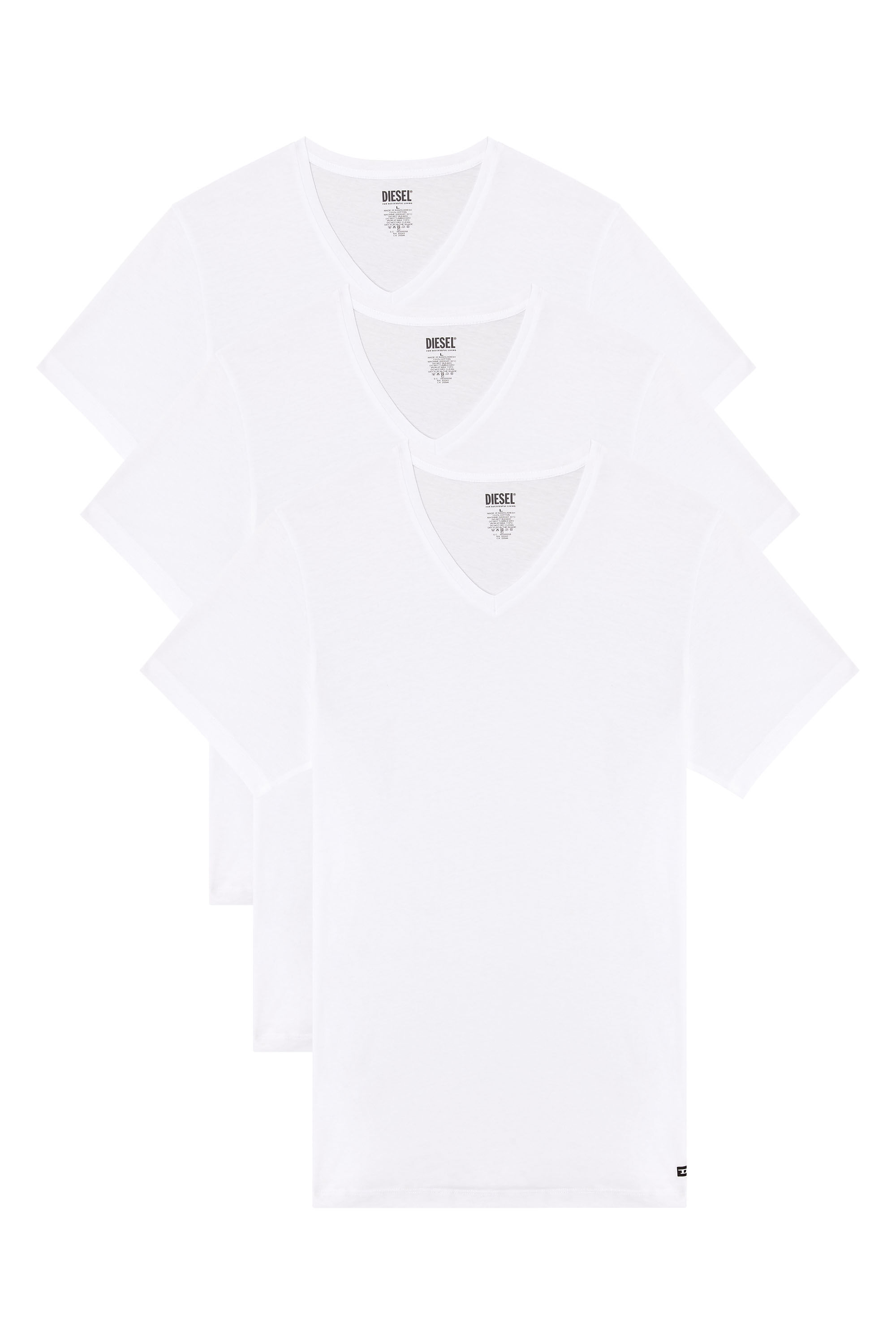 Diesel - MICHAEL-D-BOX-3PACK, Male's Three-pack of V-neck T-shirts in ホワイト - 2