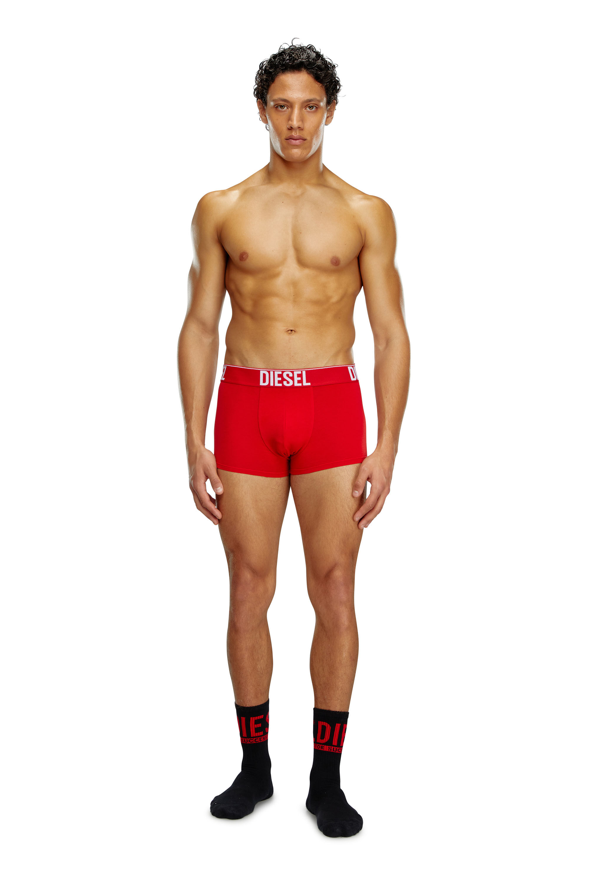 Diesel - UMBX-DAMIENTHREEPACK, Male's Three-pack boxer briefs with tonal waist in ホワイト/ブラック - 1