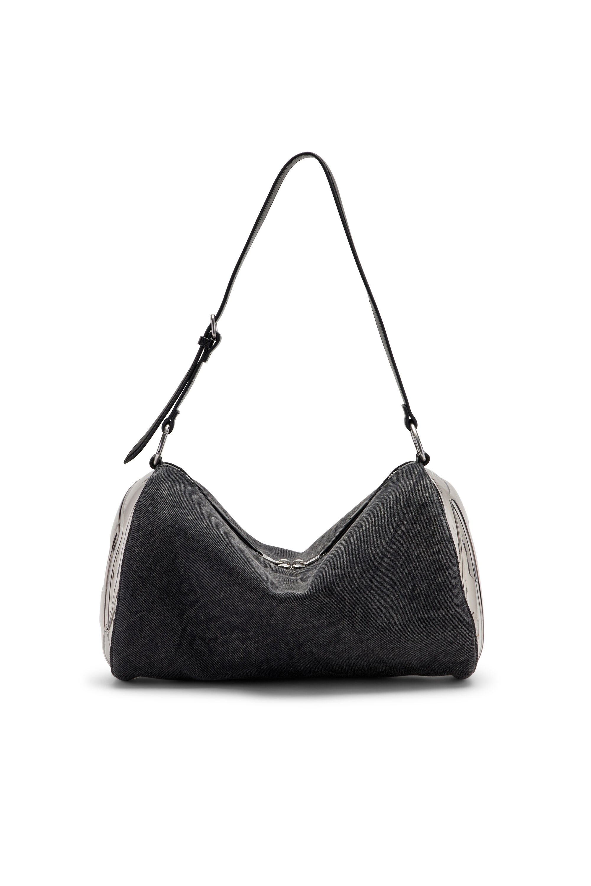 Diesel - LOAD-D SHOULDER BAG X, Unisex's Load-D-Shoulder bag with transparent Oval D sides in ブラック - 2