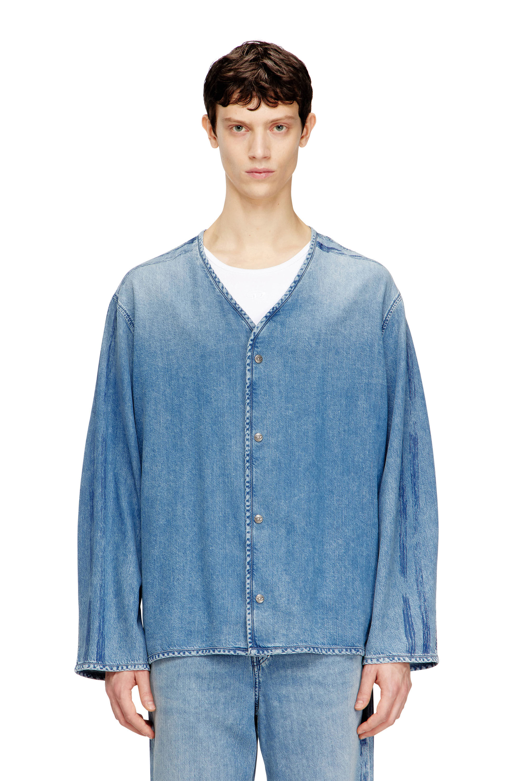 DIESEL デニムブルー 長袖カットソー S D-CADI-S デニム長袖シャツ｜ブルー｜メンズ｜DIESEL