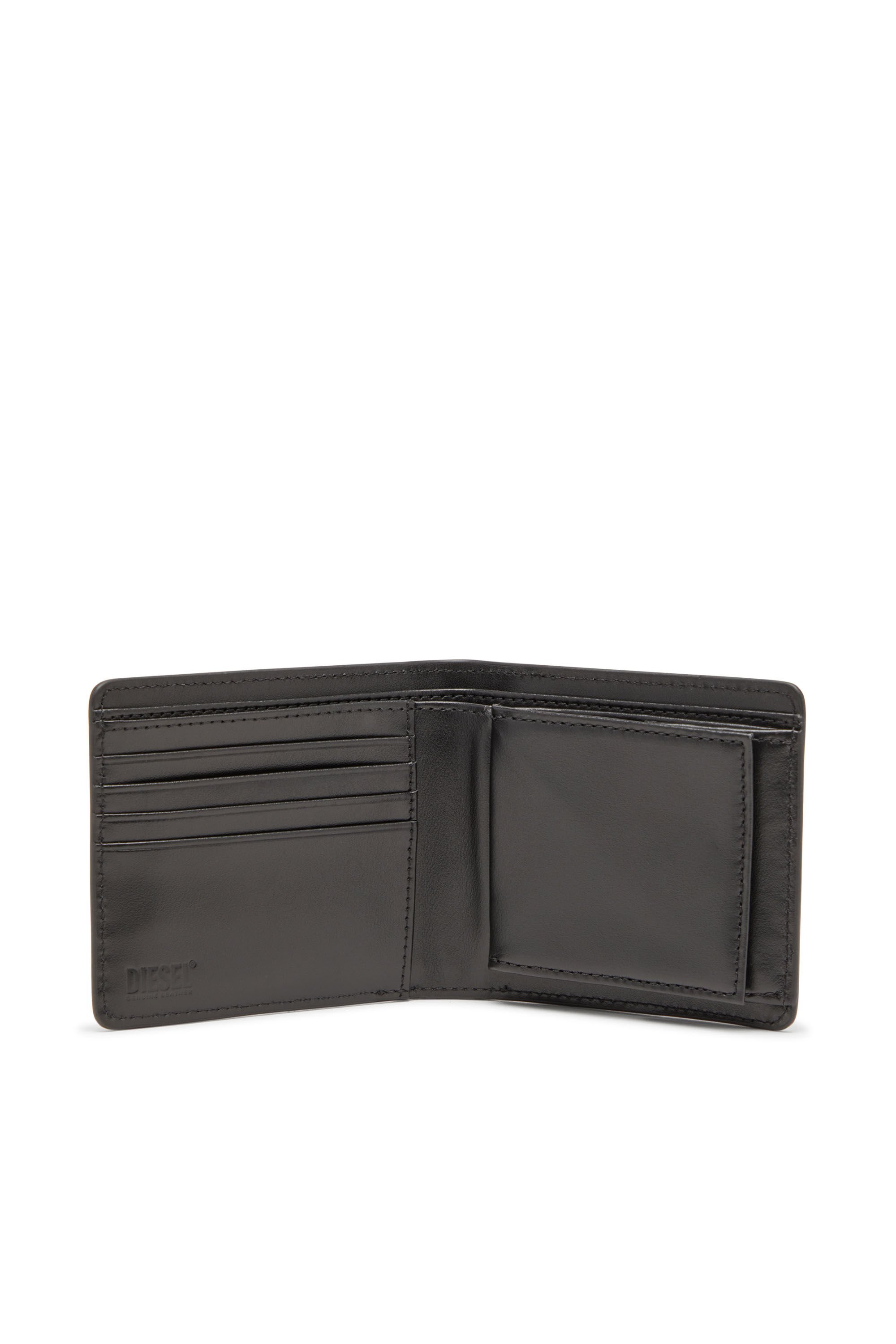 Diesel - HOLI-D BI FOLD COIN S 3D, Unisex's Bi-fold wallet in leather in ブラック - 3