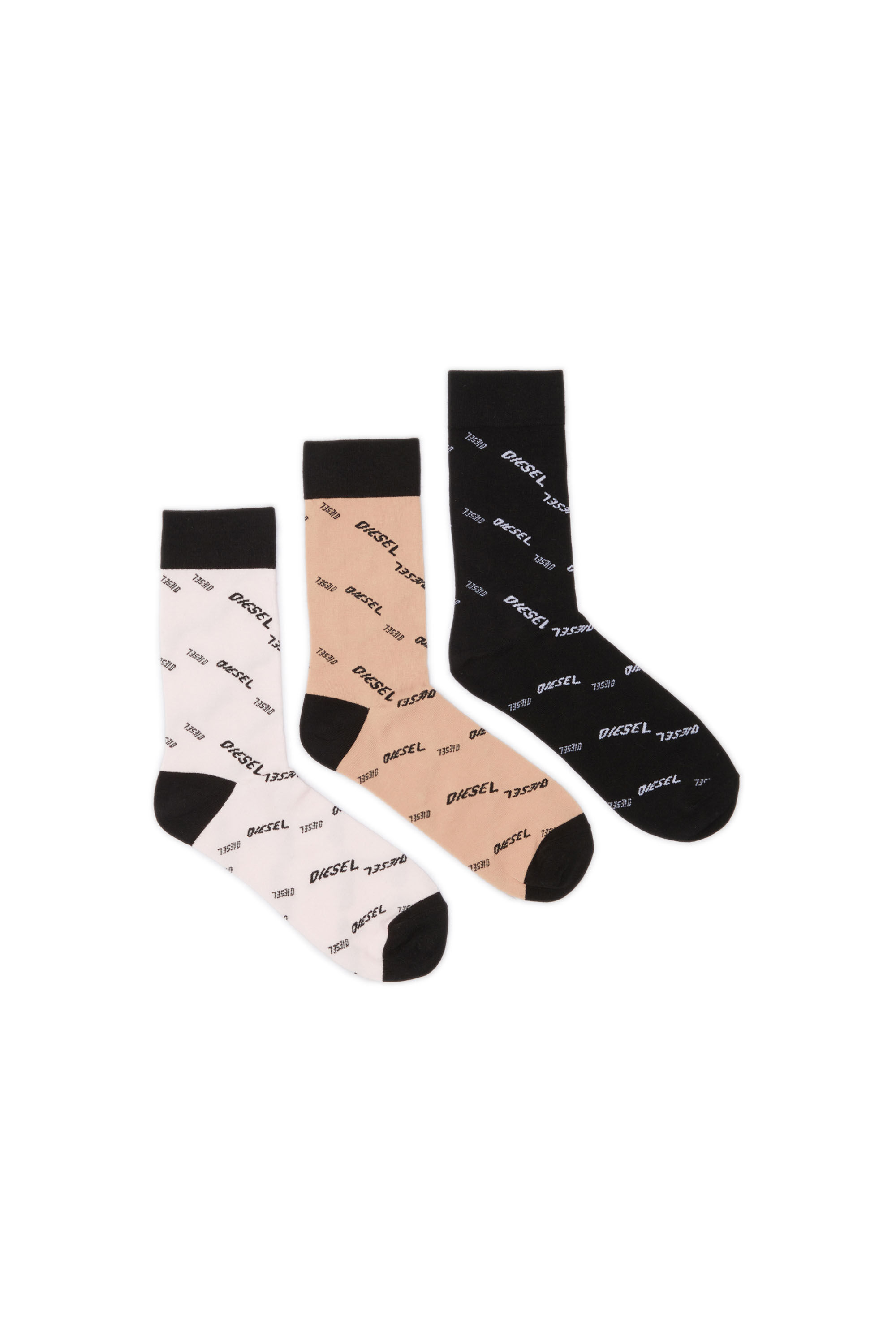 Diesel - SKM-RAY-THREEPACK, Male's ソックス 靴下 in ブラック/ピンク - 1