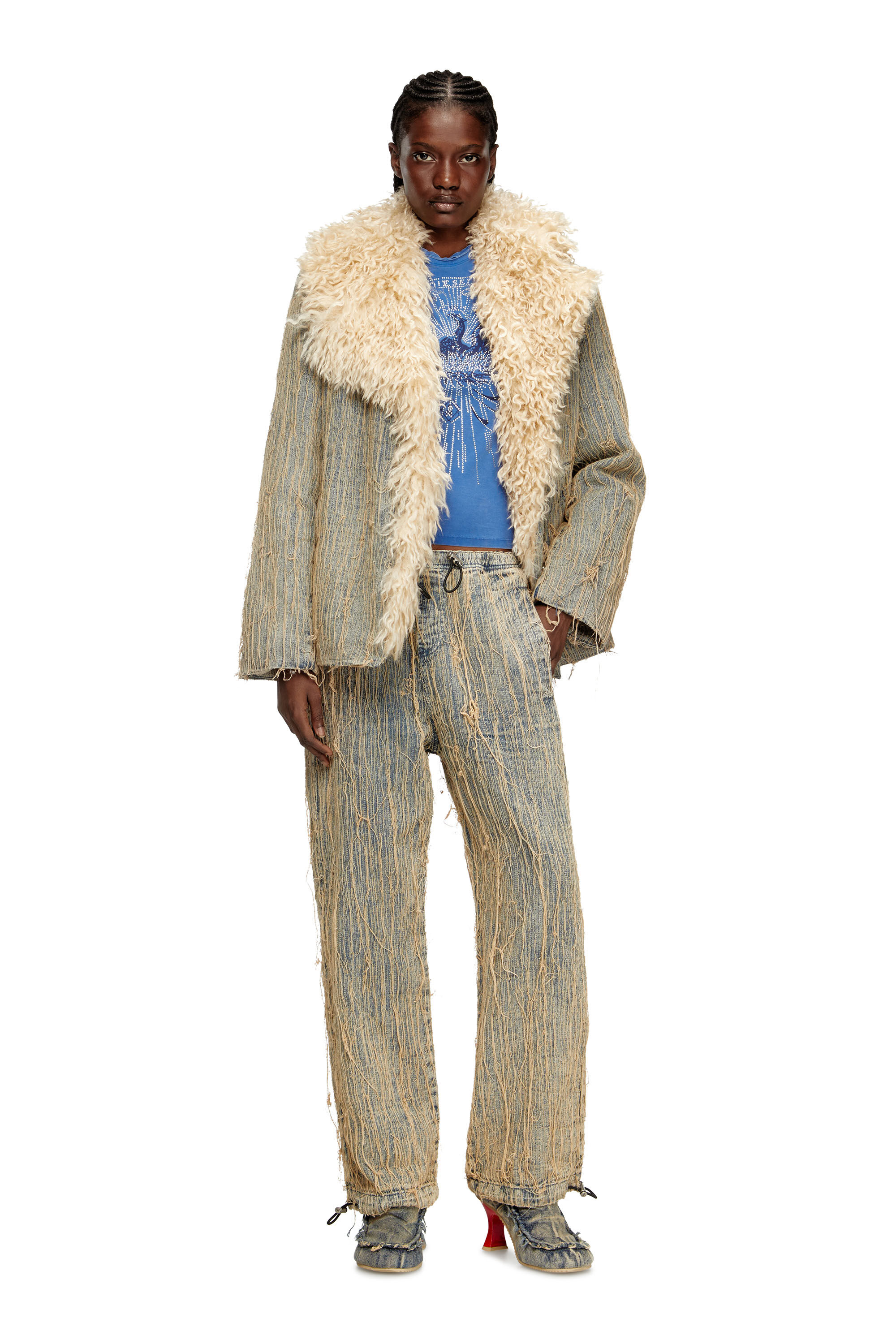 Diesel - Unisex's Relaxed Jeans D-Martial 0CMBZ, ミディアムブルー - 7