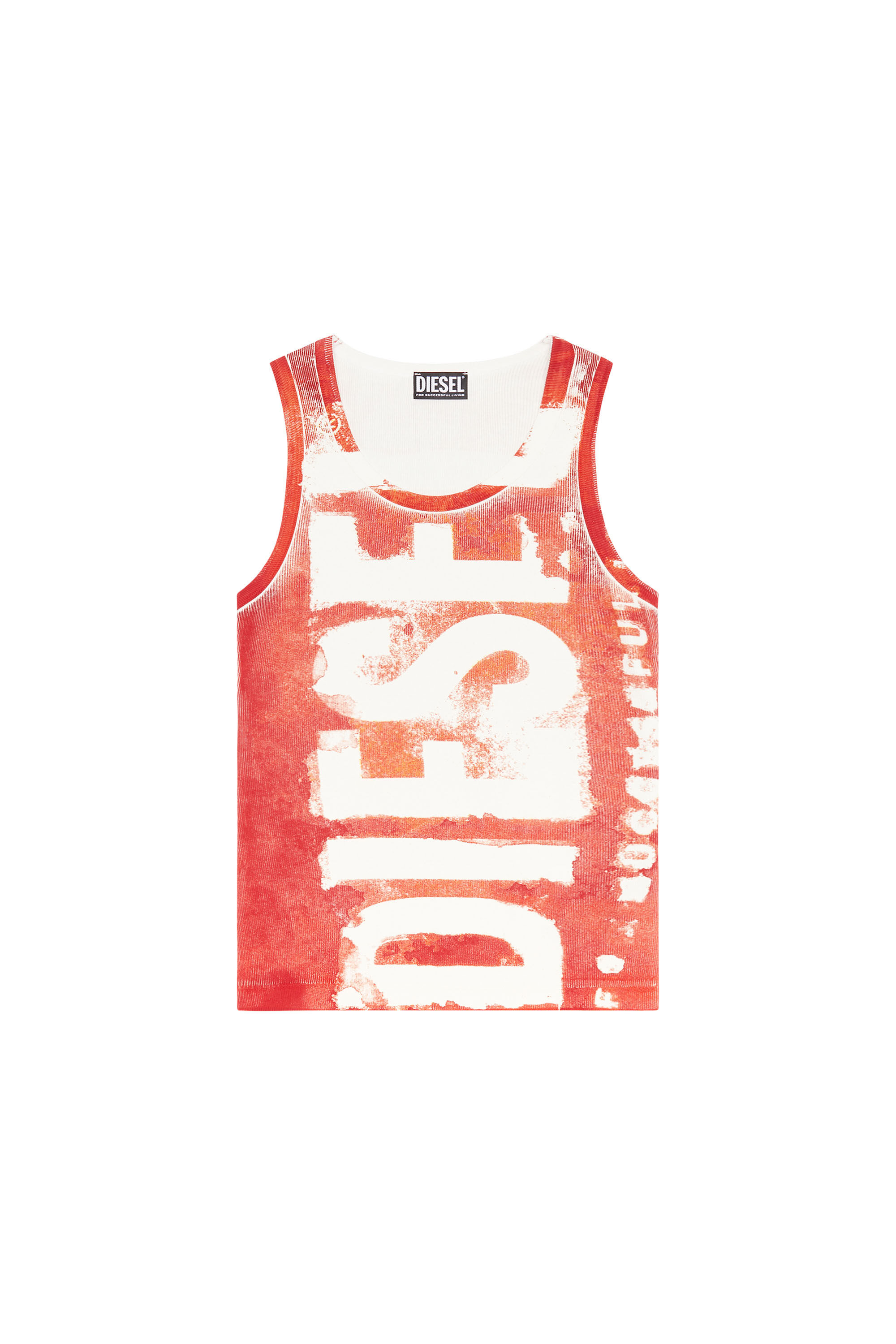 Diesel - T-ANKY-G1, Female's トップス タンクトップ ロゴ in レッド - 2