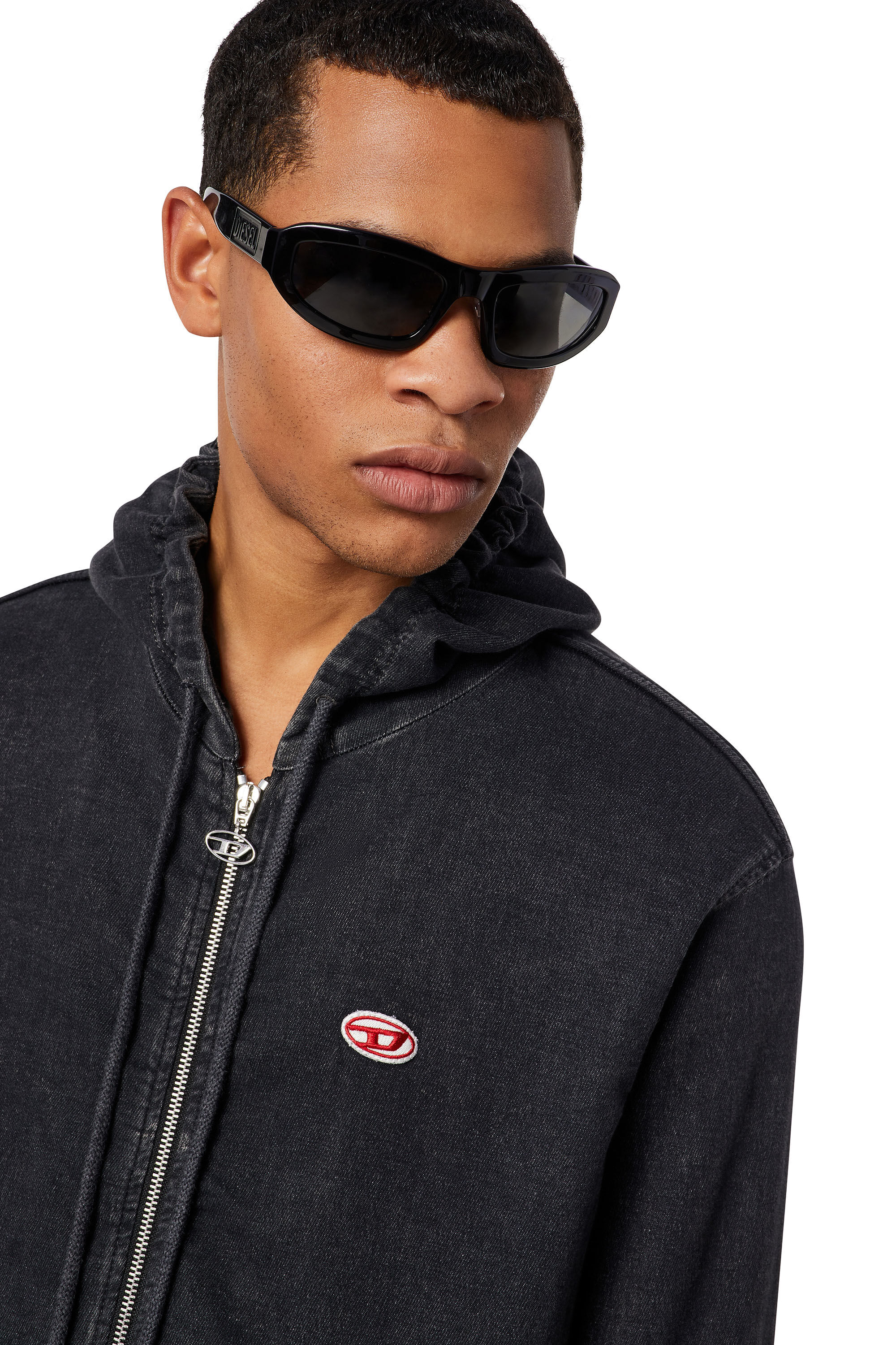 Diesel - D-GIR TRACK DENIM HOODIE, ブラック - Image 4