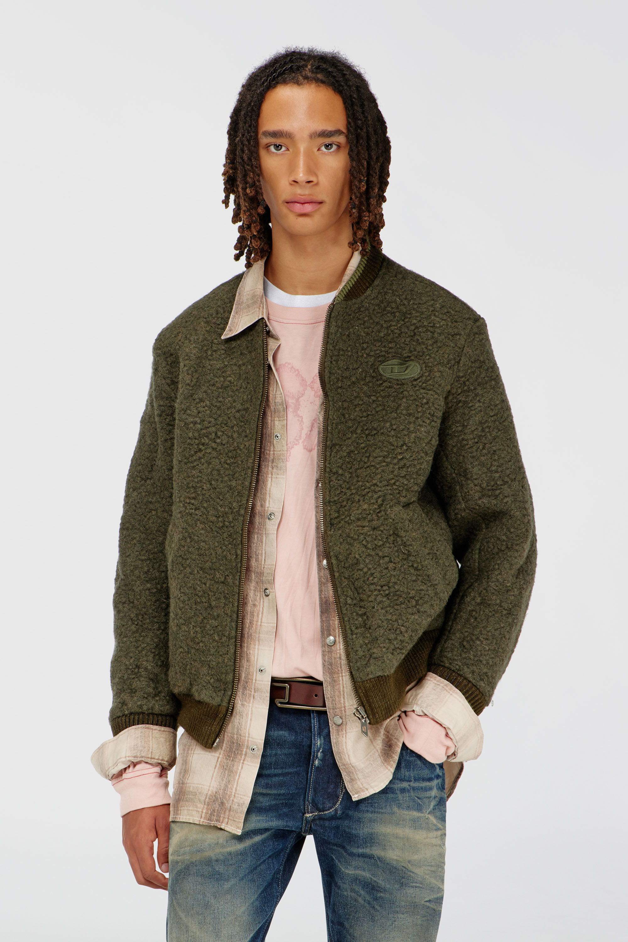 Diesel - S-REDS, Male's ボンバージャケット in ダークグリーン - 3