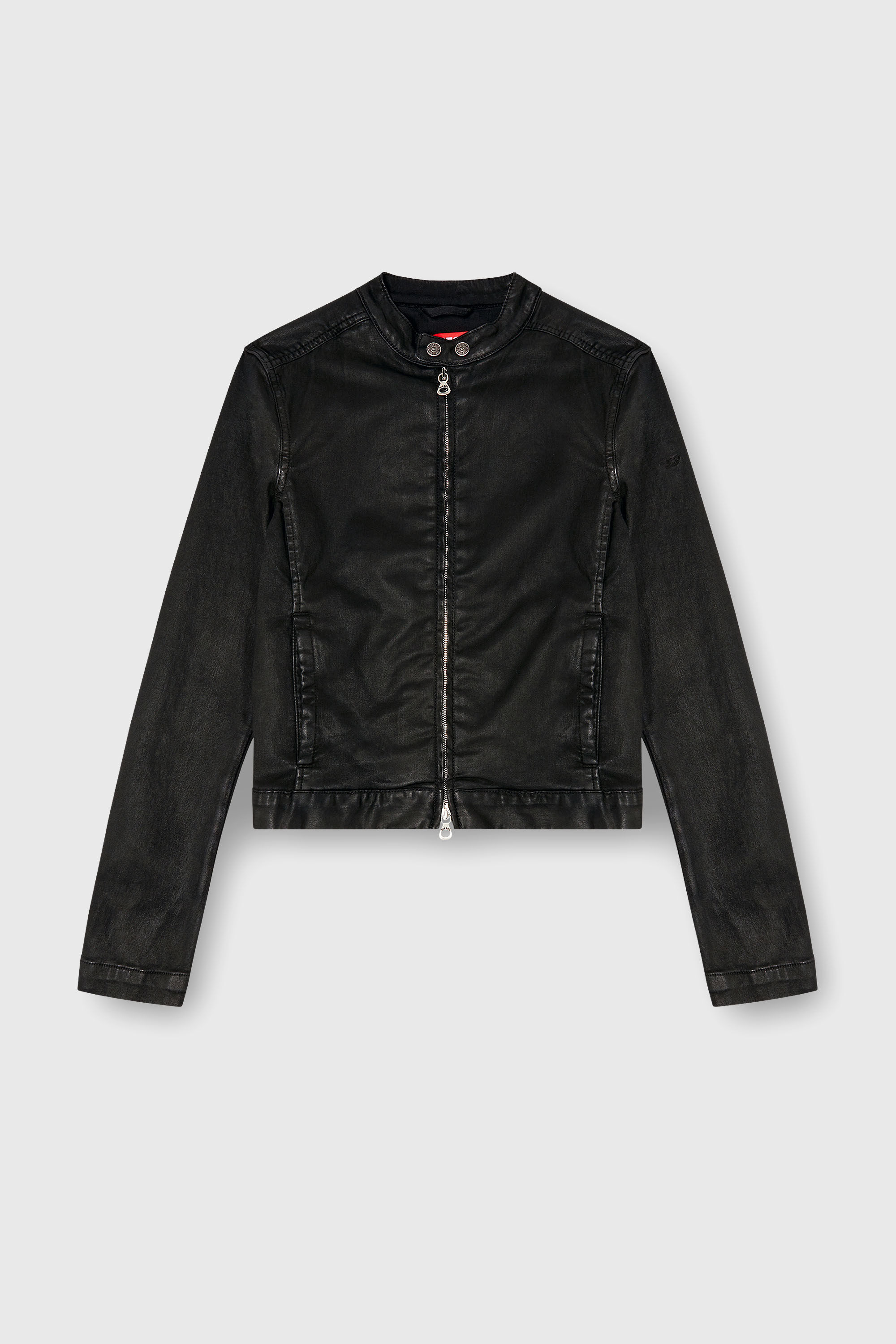 DE-MORNIN JOGG Moto jacket in coated denim｜ブラック｜ウィメンズ