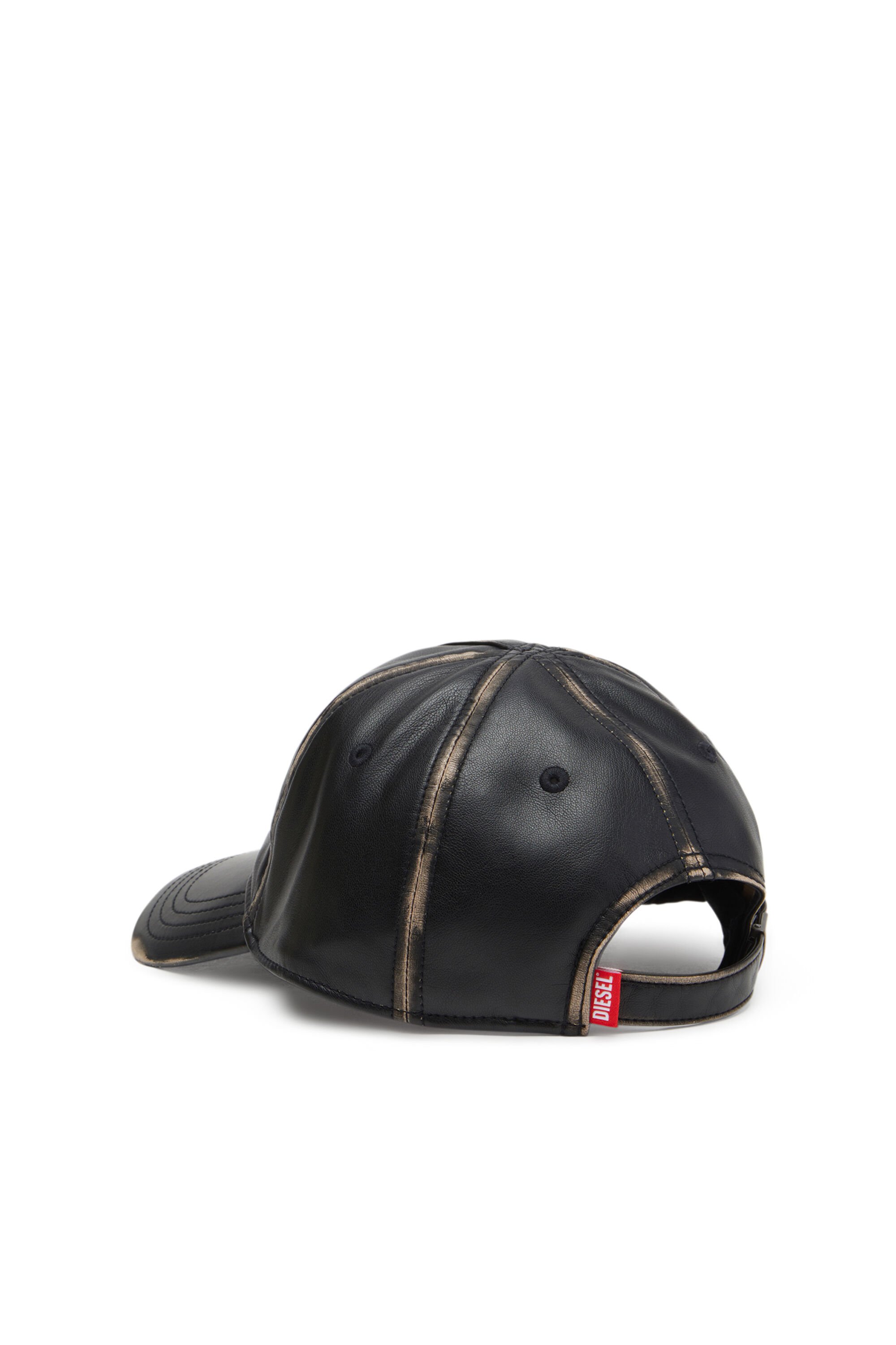 Diesel - C-HEATHER, Male's Baseball cap in faux leather in ブラック - 2