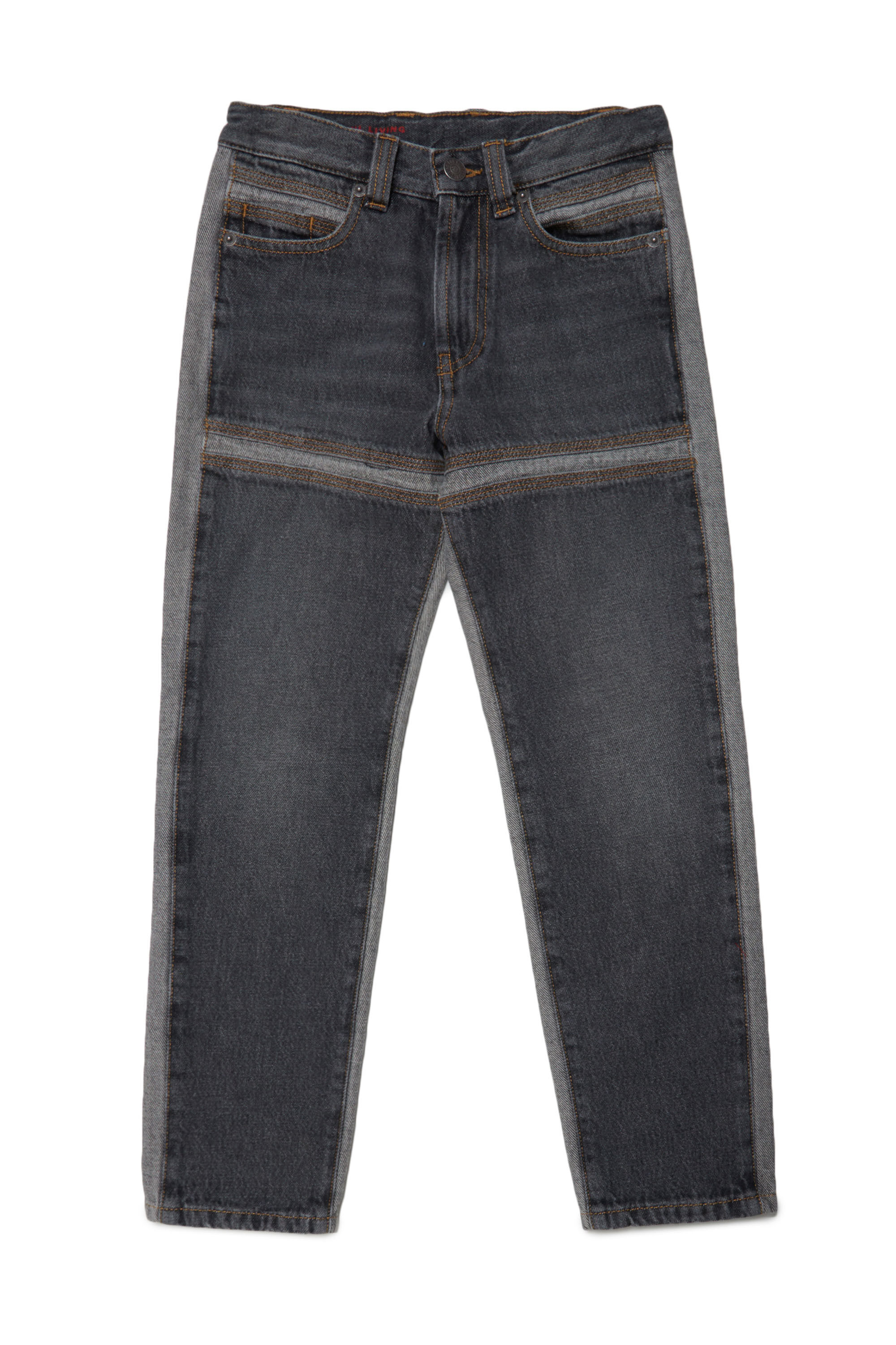 Diesel - D-MAND-FS-J, Male's キッズ　レギュラーフィットストレートデニム　パッチワーク in ブラック - 1