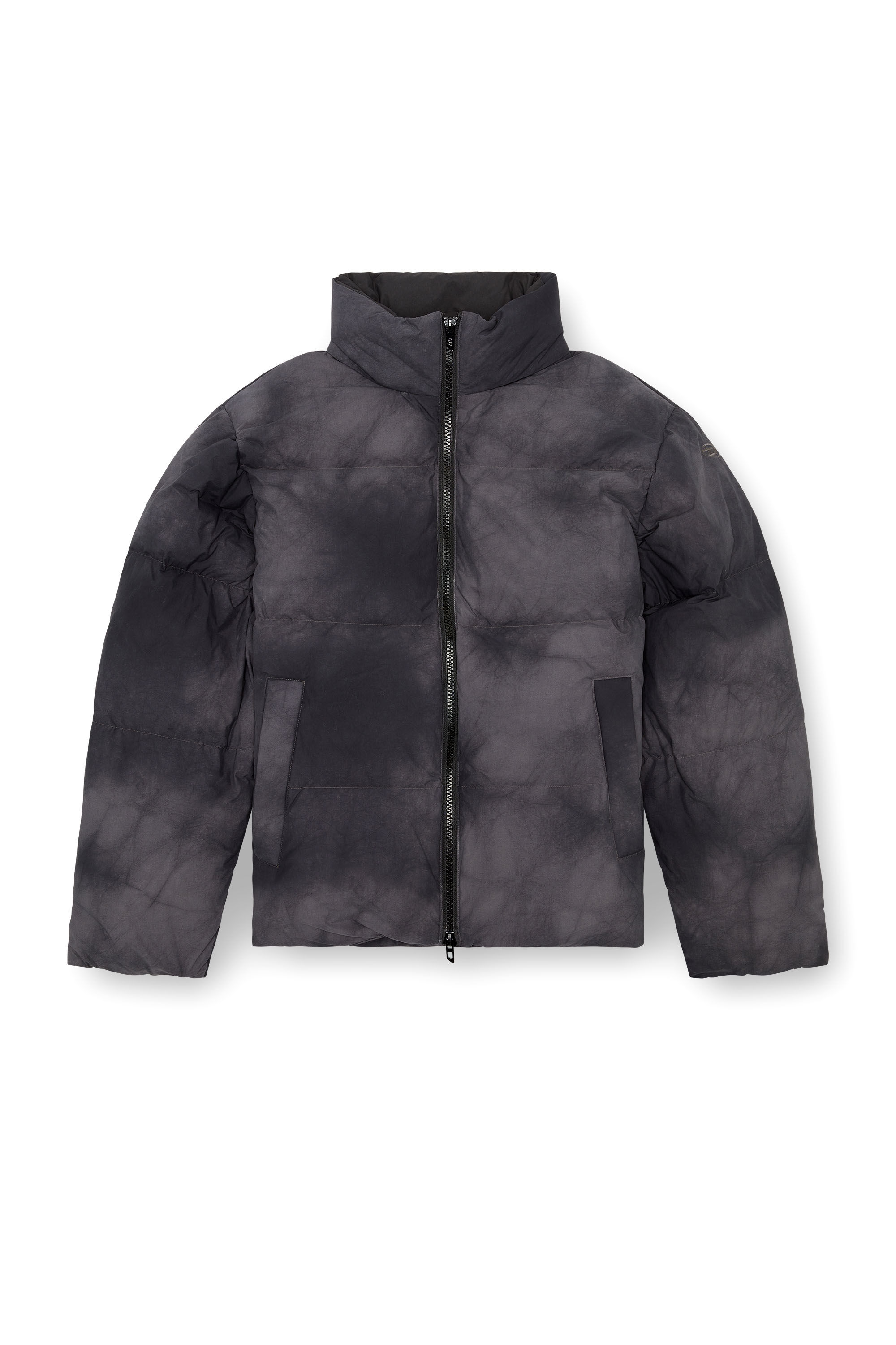 W-RAVEEL Hooded down jacket in patchy nylon｜ブラック｜メンズ｜DIESEL