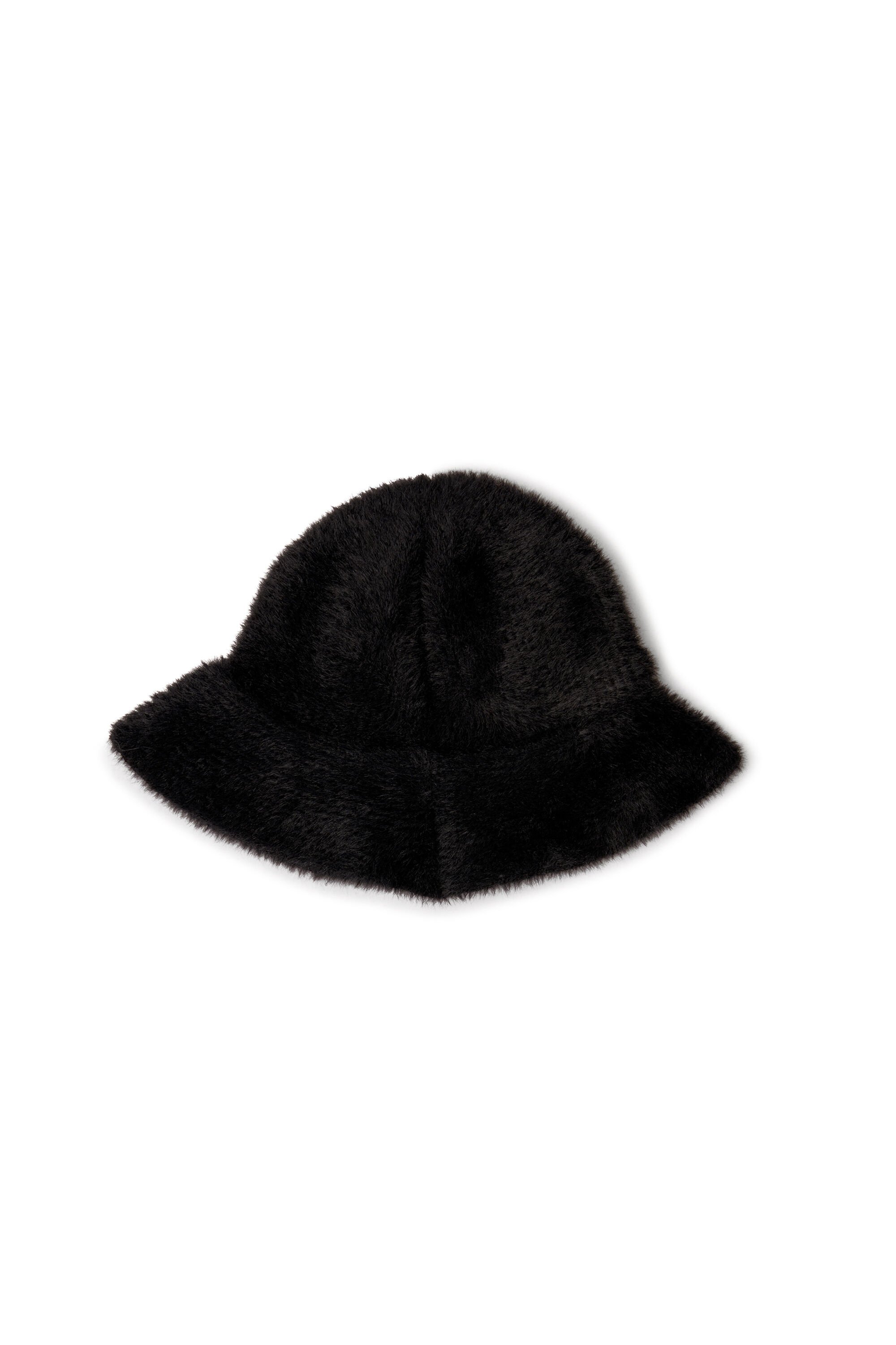 Diesel - K-SOLANGE, Unisex's Dieser Unisex-Bucket Hat ist aus weichem Nylongarn gefertigt, in einer plattierten Rippenstruktur gestrickt für einen flauschigen, texturierten Effekt. Das Design verfügt über eine lockere Krempe und ein aufgesticktes Oval-D-Logo in farblich passendem Garn. in ブラック - 2