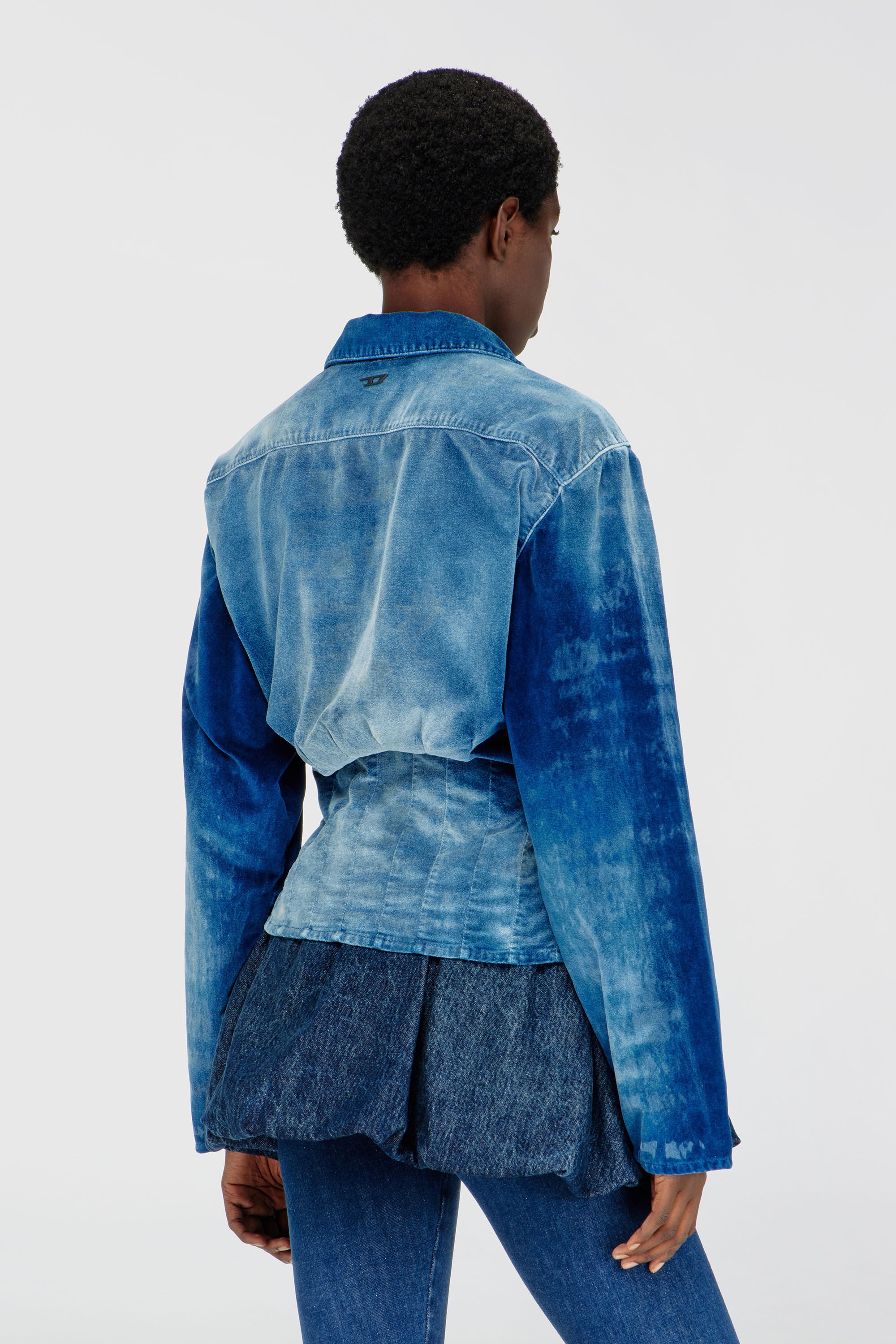 Diesel - DE-SINDI-FSJ, Female's Shirt in velvet denim in ダークブルー - 4