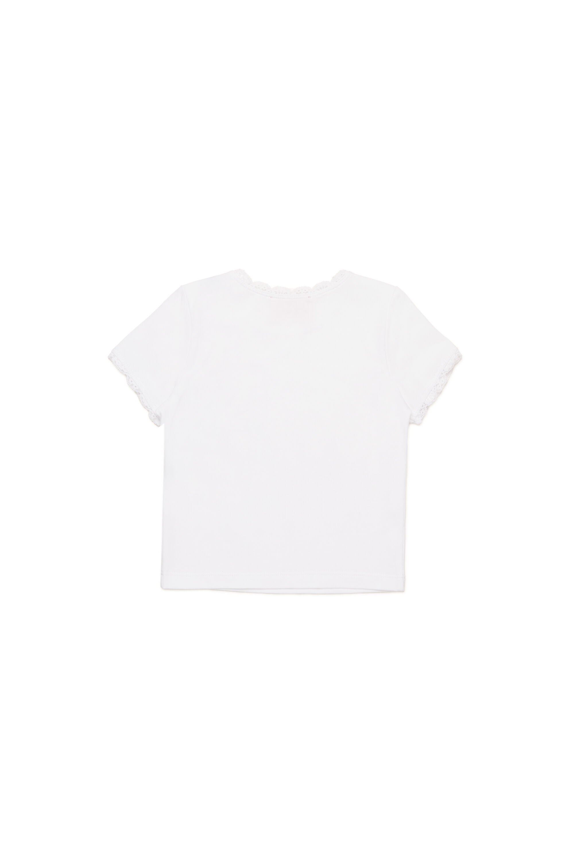 Diesel - TLUCIB, Female's Lace-trim T-shirt with sunglasses print in ホワイト - 2