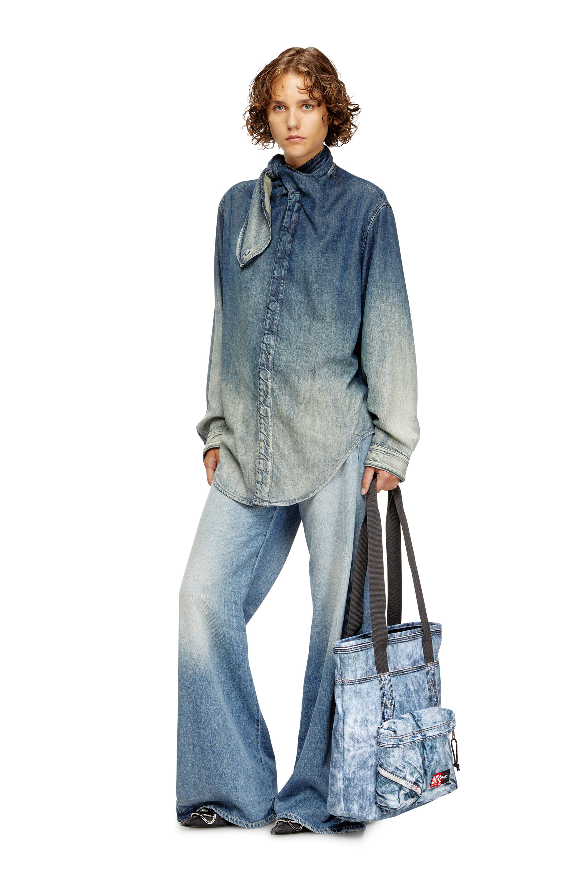 DIESEL ディーゼル ダークブルー トートバッグ デニム 大容量 DIESEL ディーゼル デニム トートバッグ D-THISBAG – TopIsm