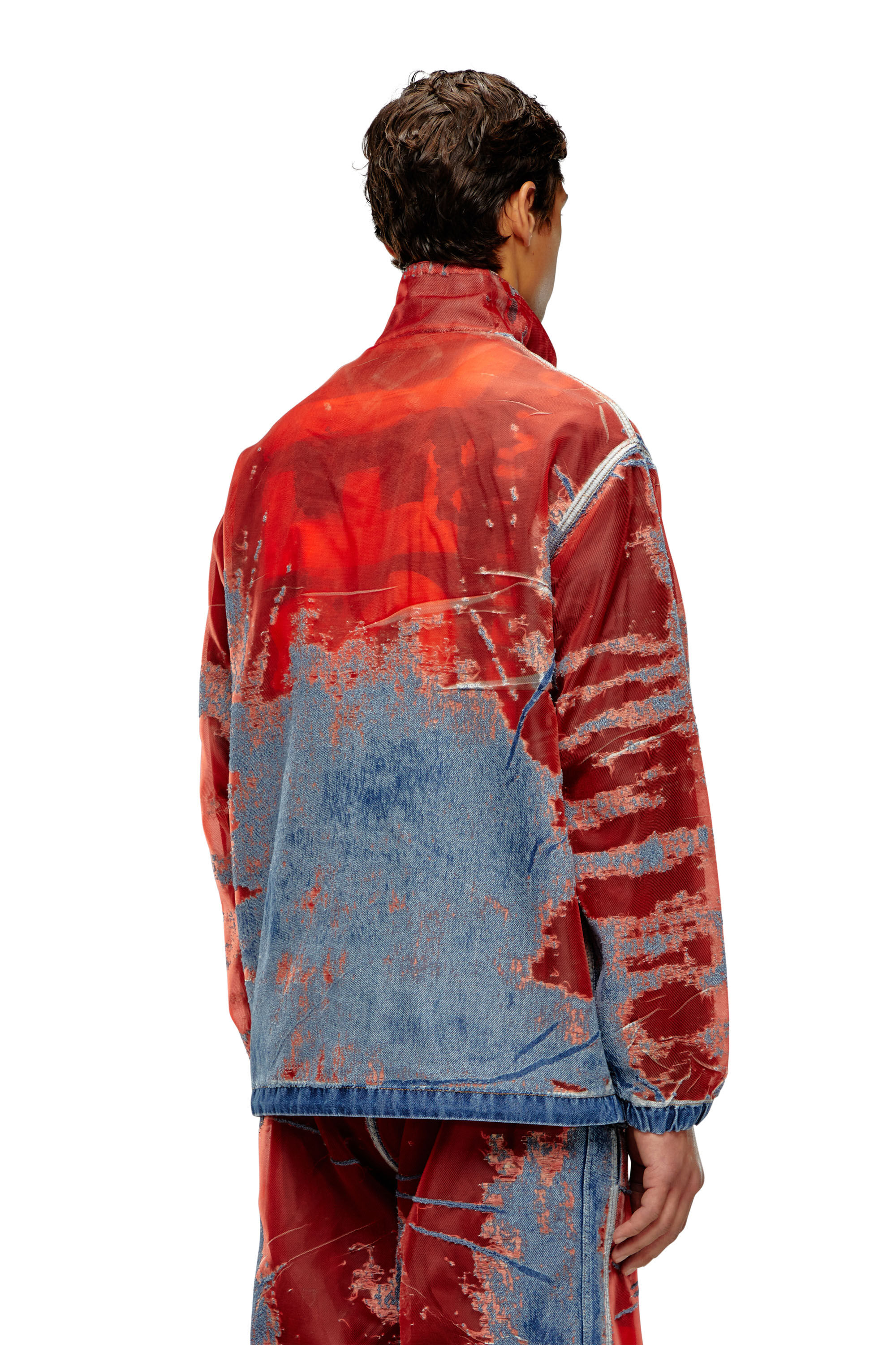 美品です。DIESEL ジップアップジャケット 赤 クリーム 美品です。DIESEL ジップアップジャケット 赤 クリーム