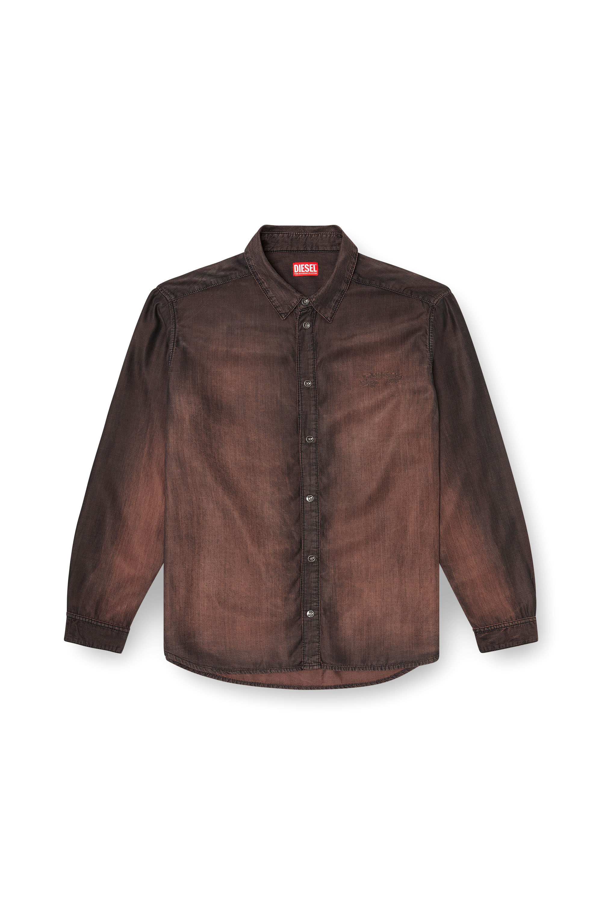 Diesel - D-SIMPLY-S16, Male's デニムシャツ in ブラウン - 2
