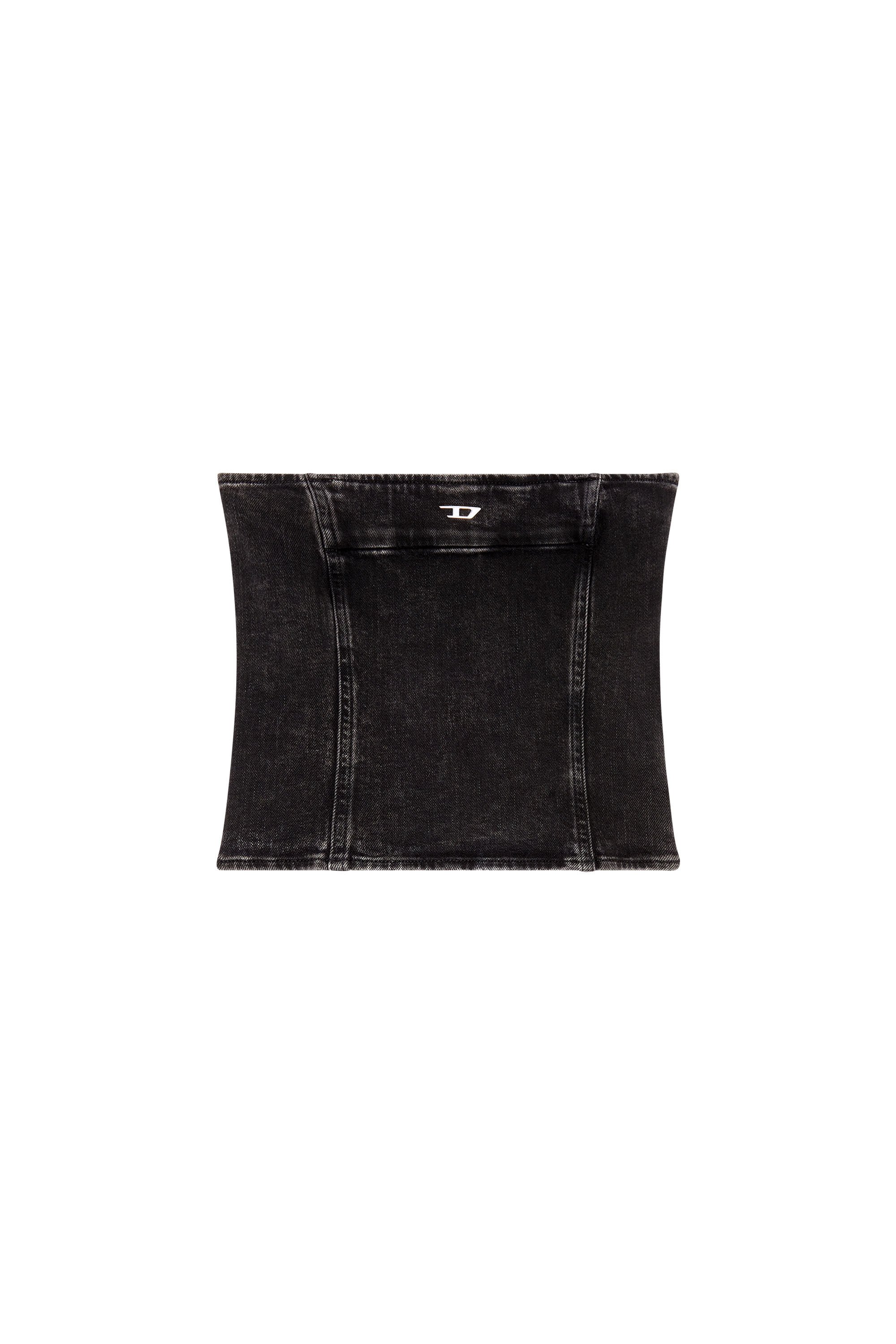 Diesel - DE-VILLE-D, Female's Tube top in stretch denim in ブラック - 2
