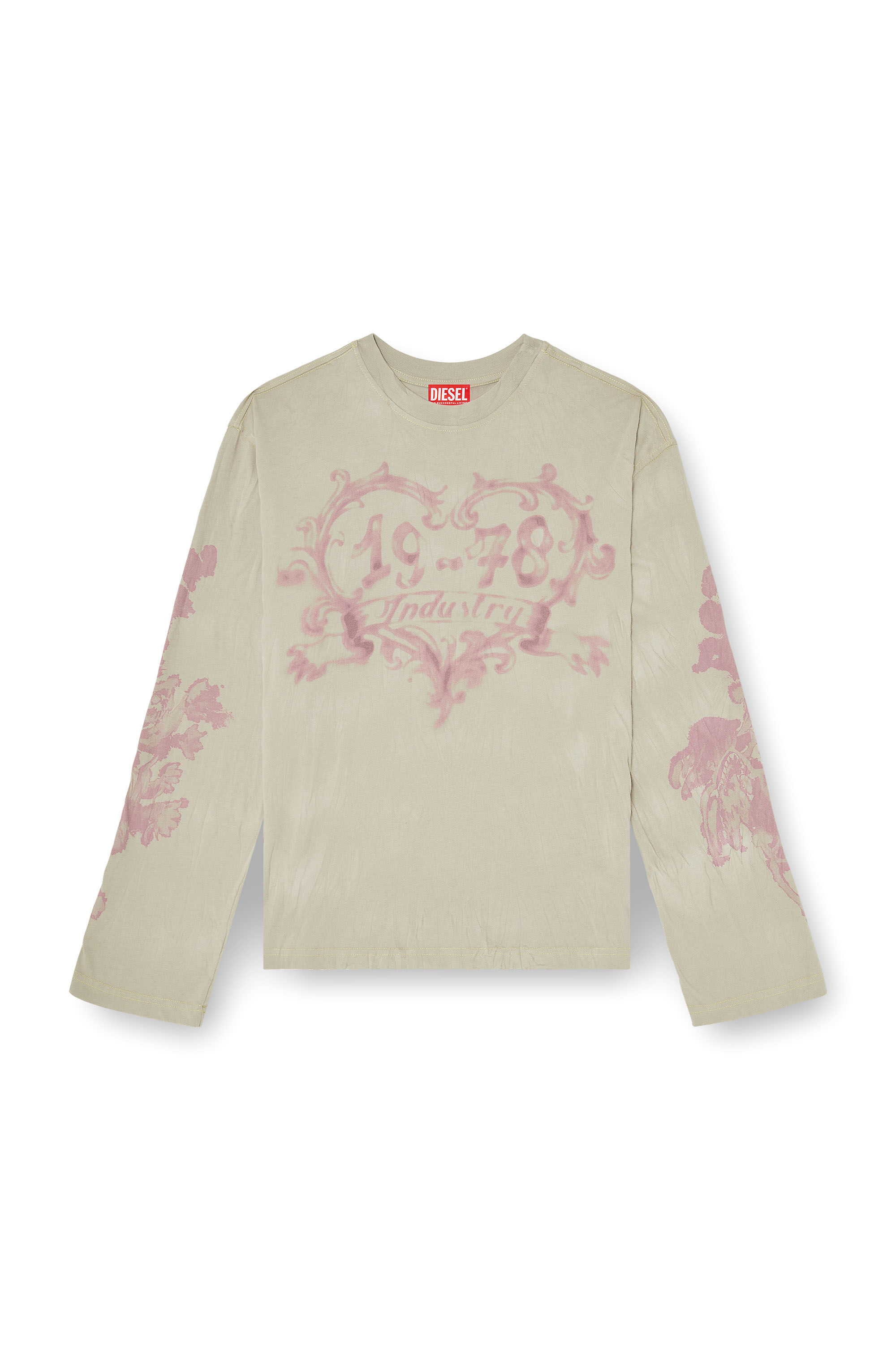 Diesel - T-HILARY-LS-AA1, Female's 長袖Tシャツ in ピンク/ベージュ - 2