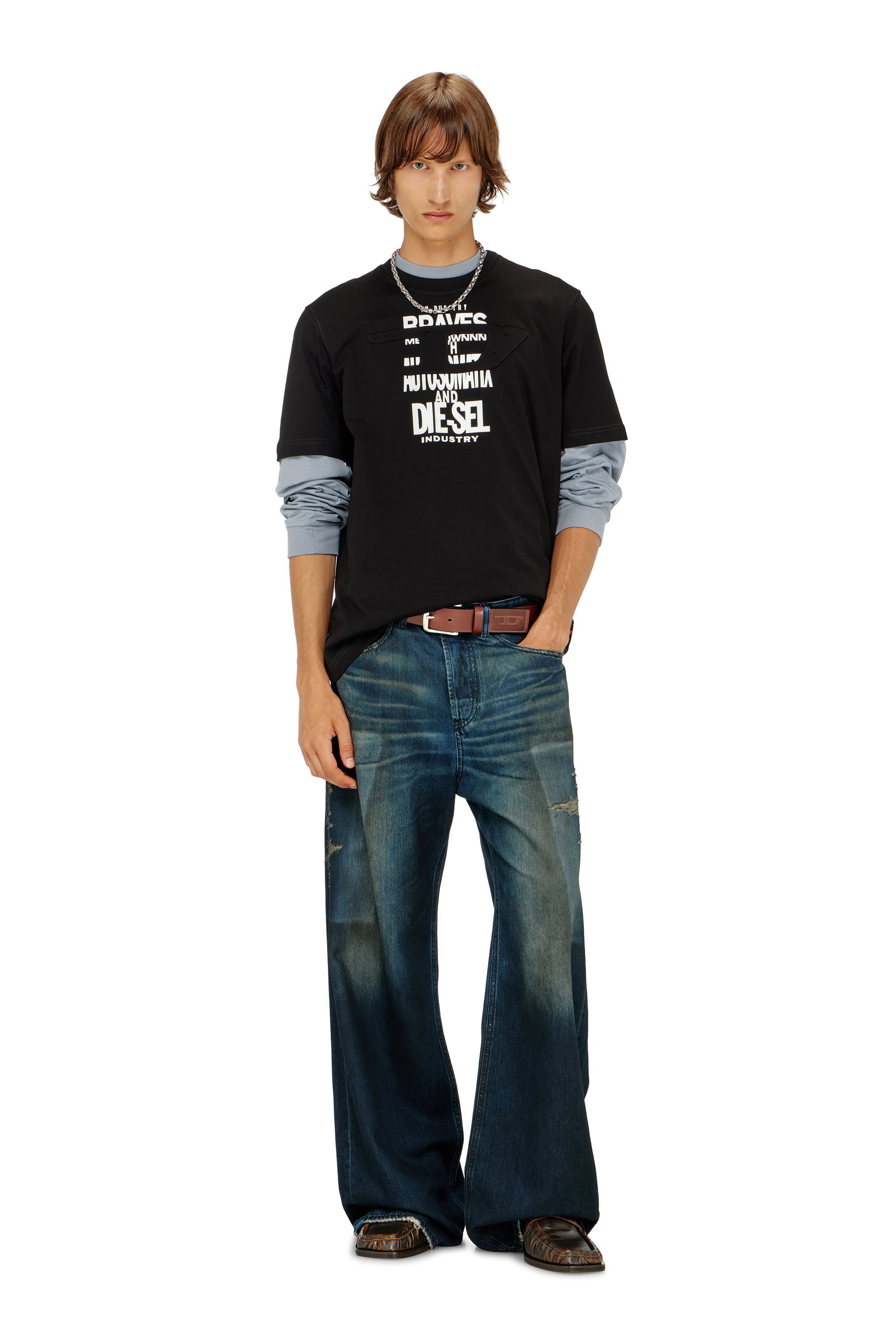 T-ADJUST-V9 Tシャツ｜ブラック｜メンズ｜DIESEL