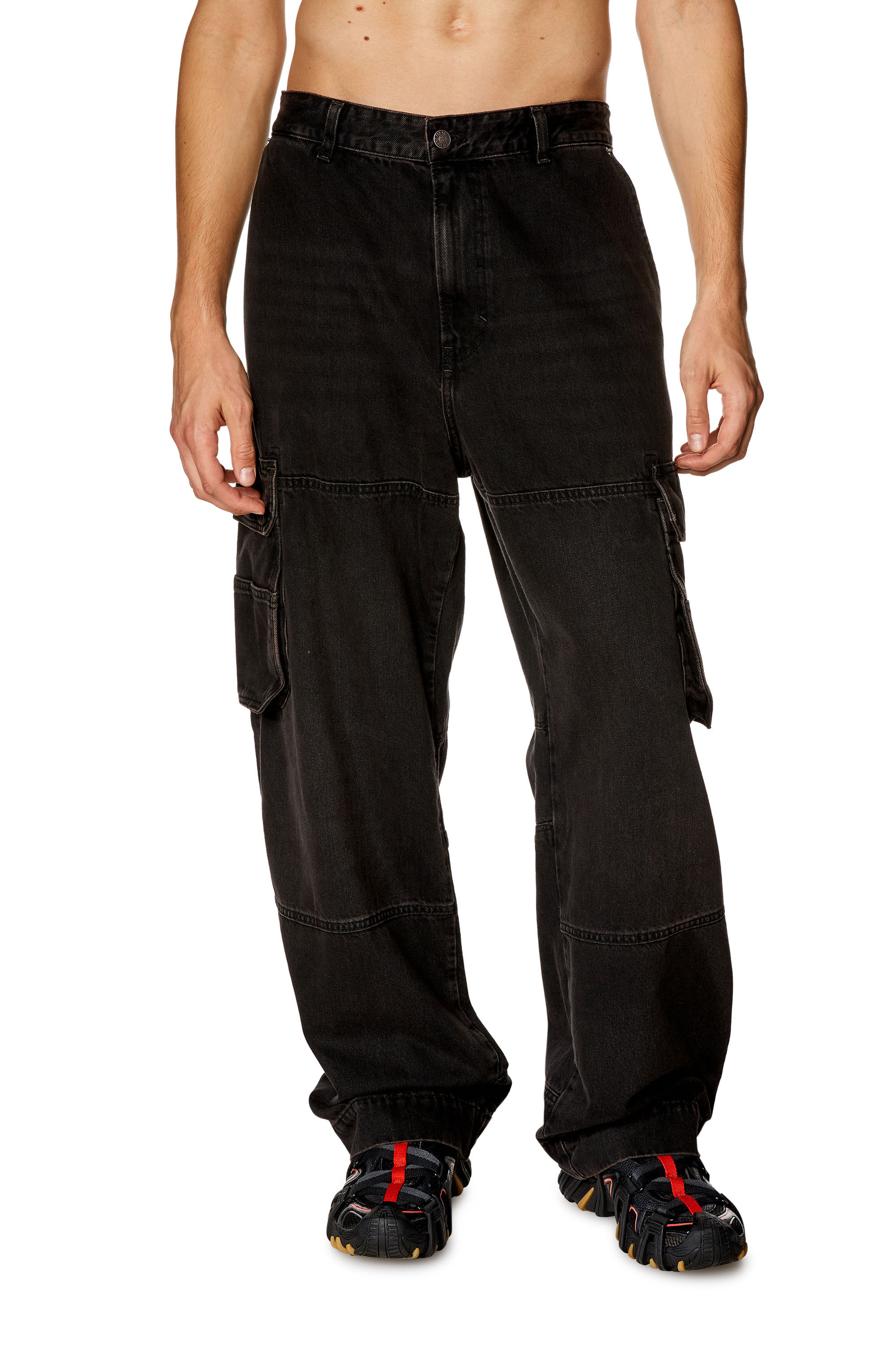 Diesel - Male's Relaxed Jeans D-Fish 0KIAG, ブラック/ダークグレー - 3