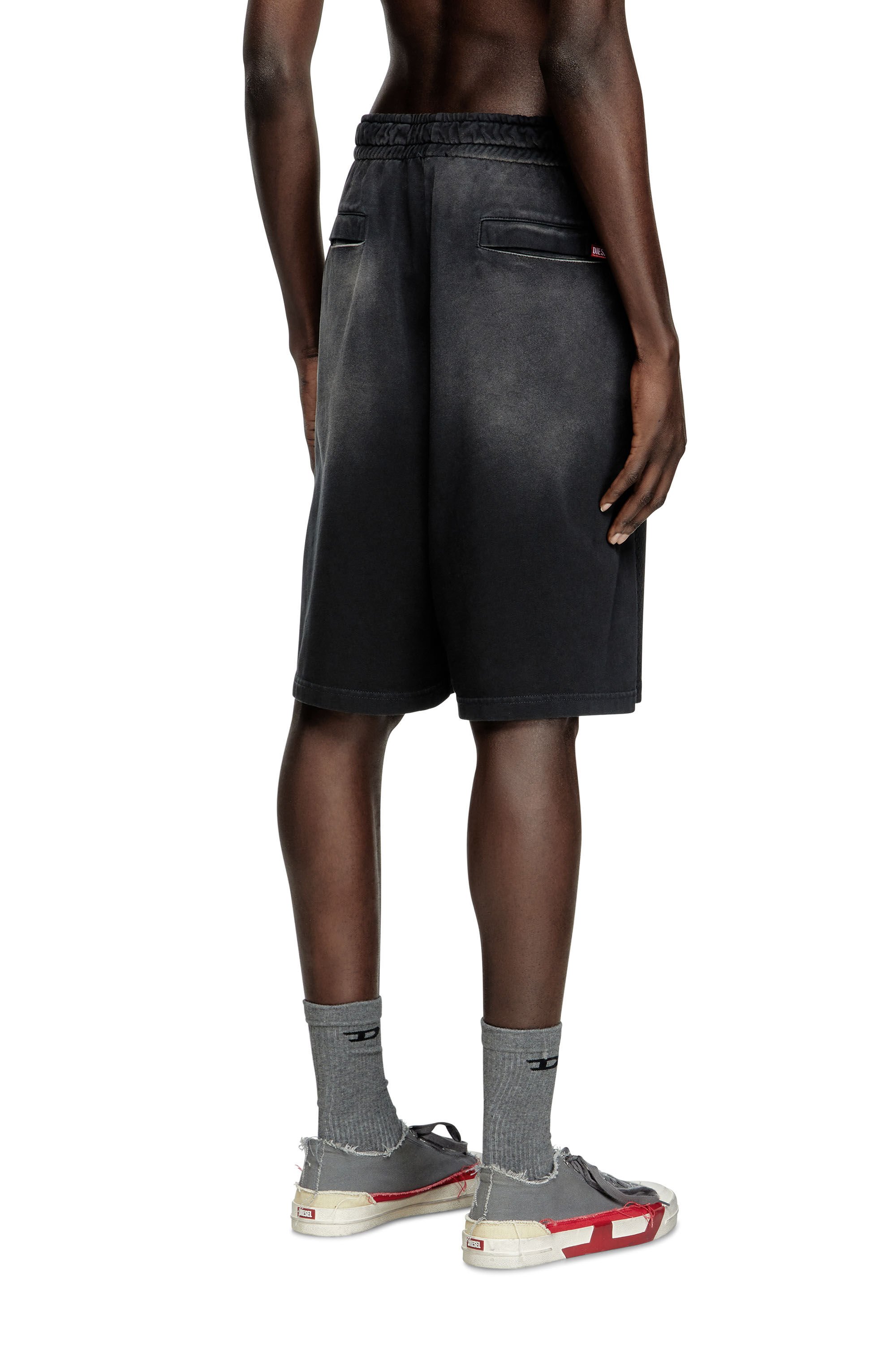 Diesel - P-TAIN-MESH, Male's Jersey and mesh shorts with faded effect in ブラック - 4