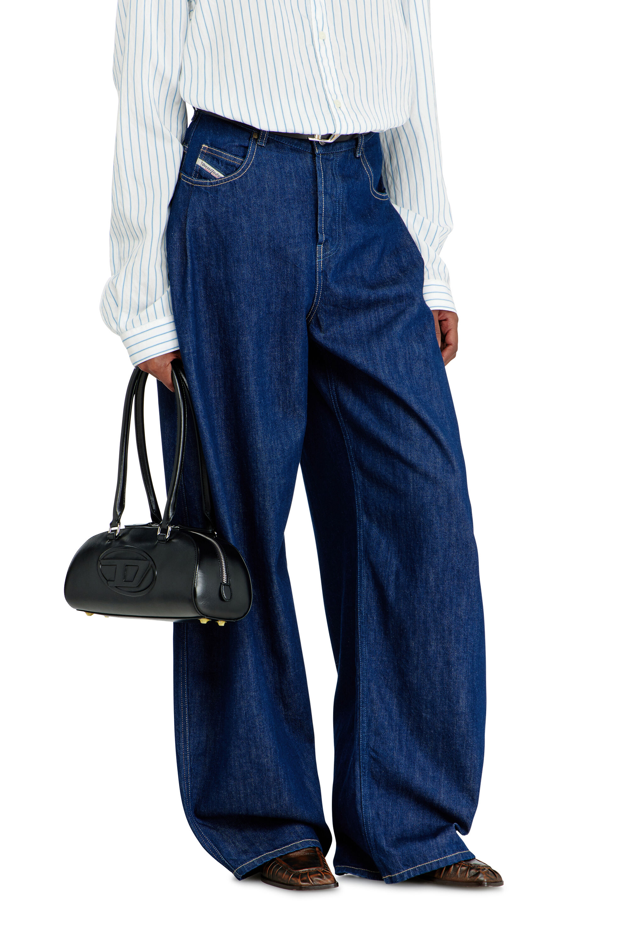 Diesel - Female's Relaxed Jeans 1987 D-Khelz 09Q09, ダークブルー - 7