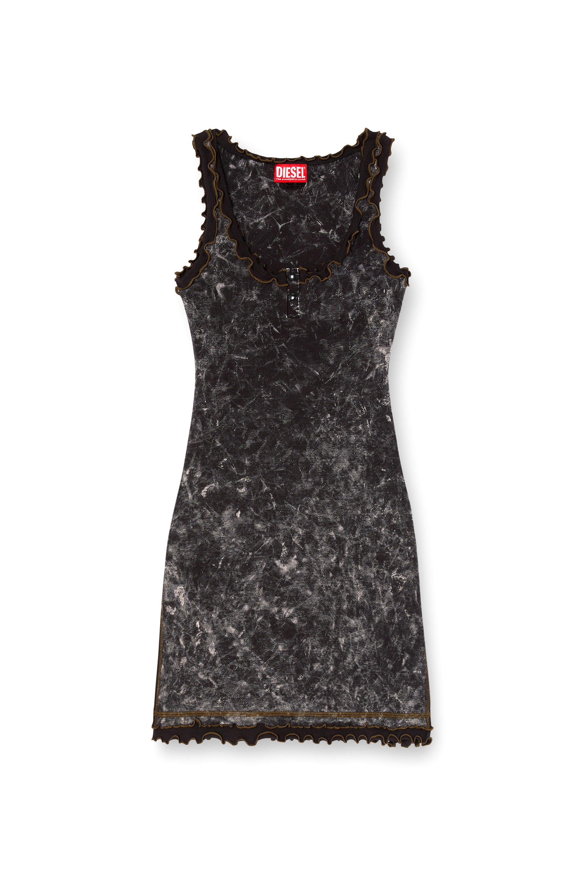 Diesel - D-CERTA, Female's Stretch mini dress with contrasting trims in ブラック - 2