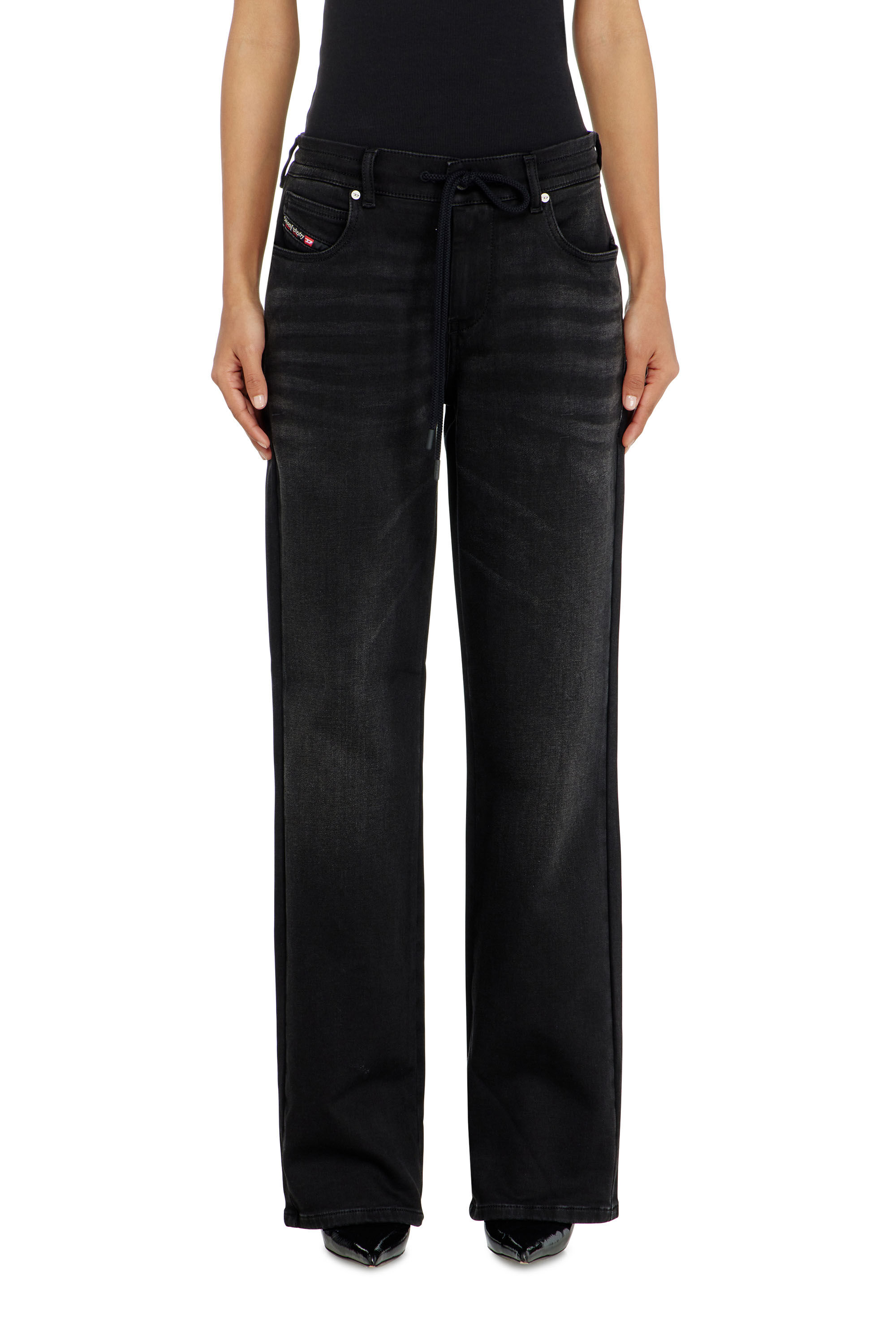 Diesel - Female's Regular 2071 D-Meel Joggjeans&reg; 09P90, ブラック/ダークグレー - 2