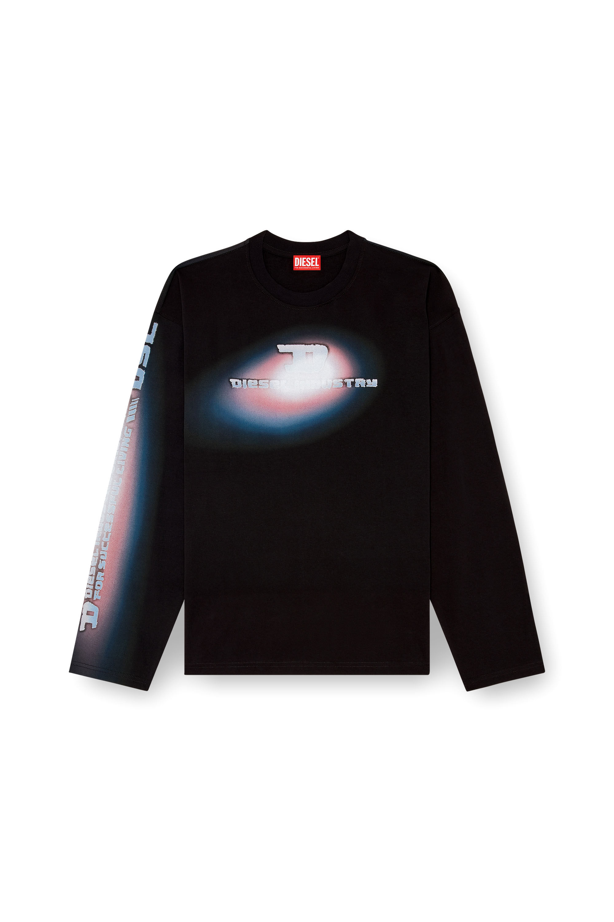 Diesel - T-ARCHIE-LS, Male's Long-sleeve T-shirt with spotlight print in ブラック - 2